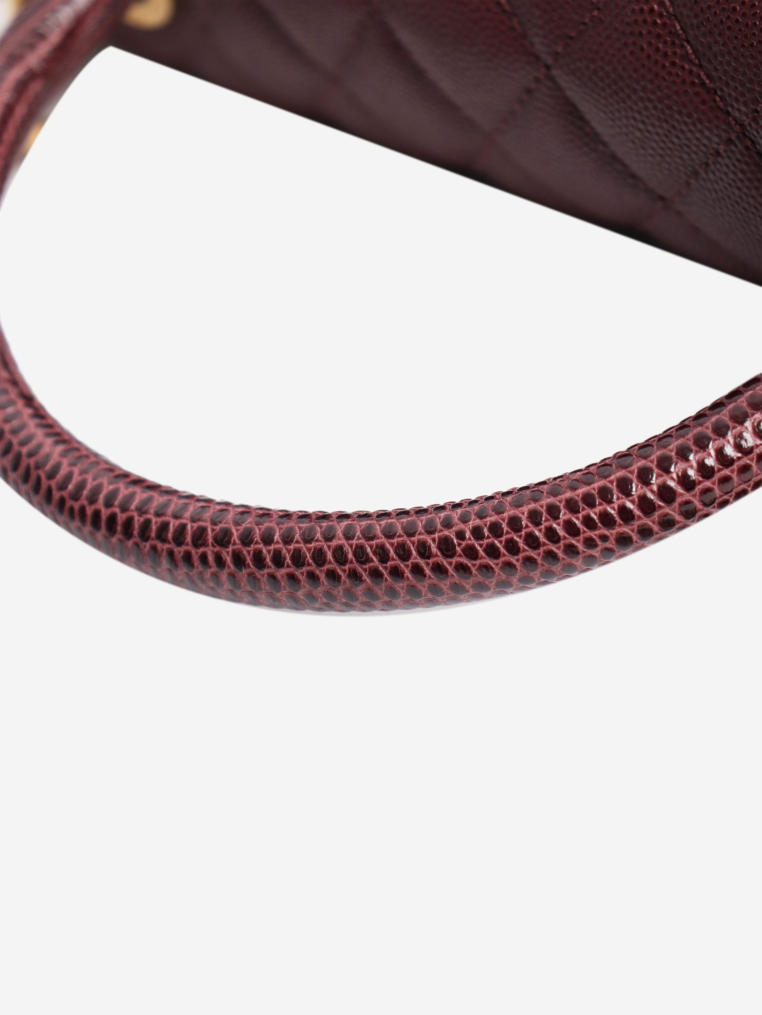 Chanel Maroon 2017 caviar leather quilted Coco Handle bag Size ONE SIZE - 6 Thumbnail