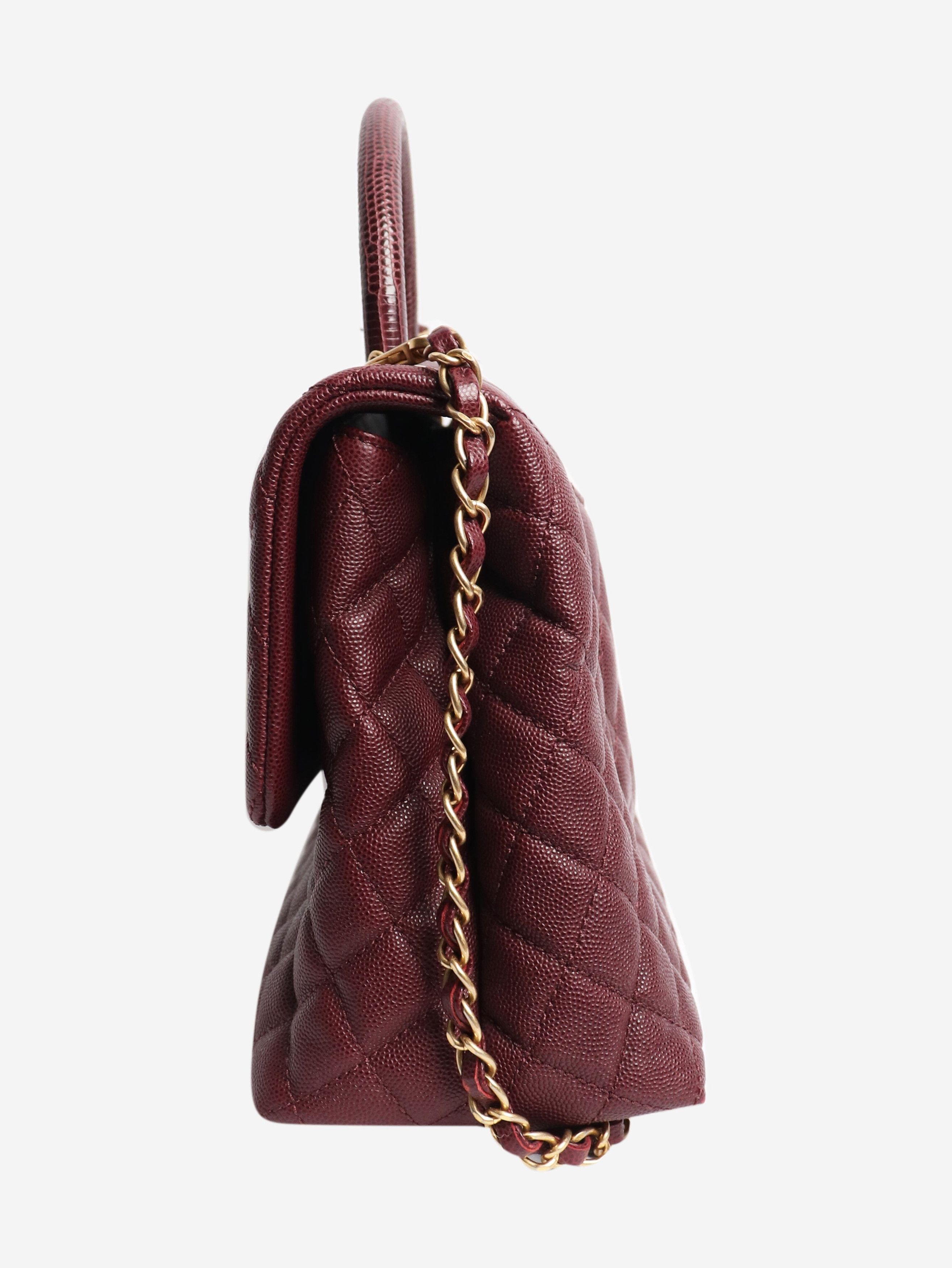 Chanel Maroon 2017 caviar leather quilted Coco Handle bag Size ONE SIZE - 9 Thumbnail