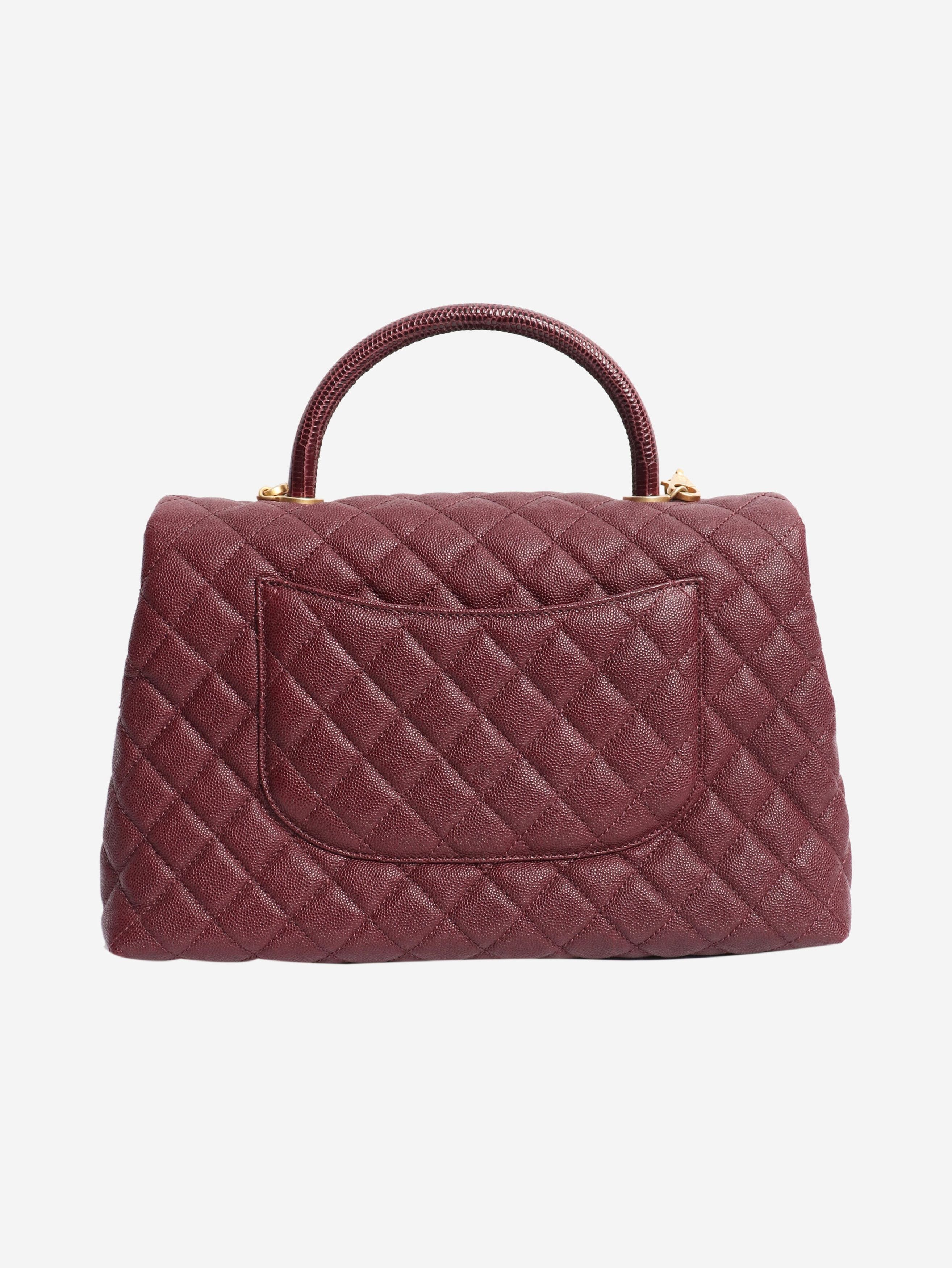 Chanel Maroon 2017 caviar leather quilted Coco Handle bag Size ONE SIZE - 3 Thumbnail
