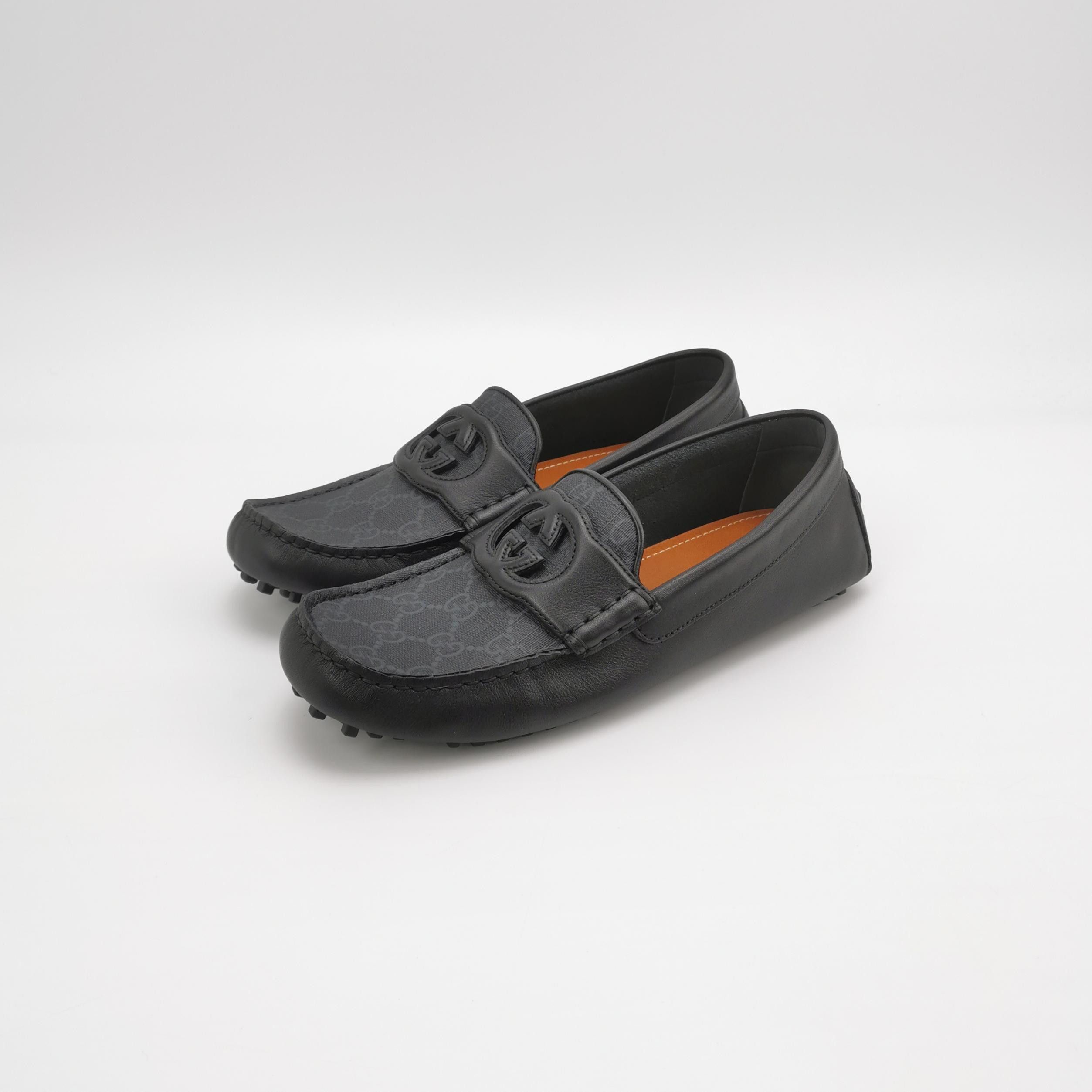 Gucci Gucci GG Canvas Leather Interlocking G Loafers EU 38.5 Size US 5.5 / EU 38 - 2 Thumbnail