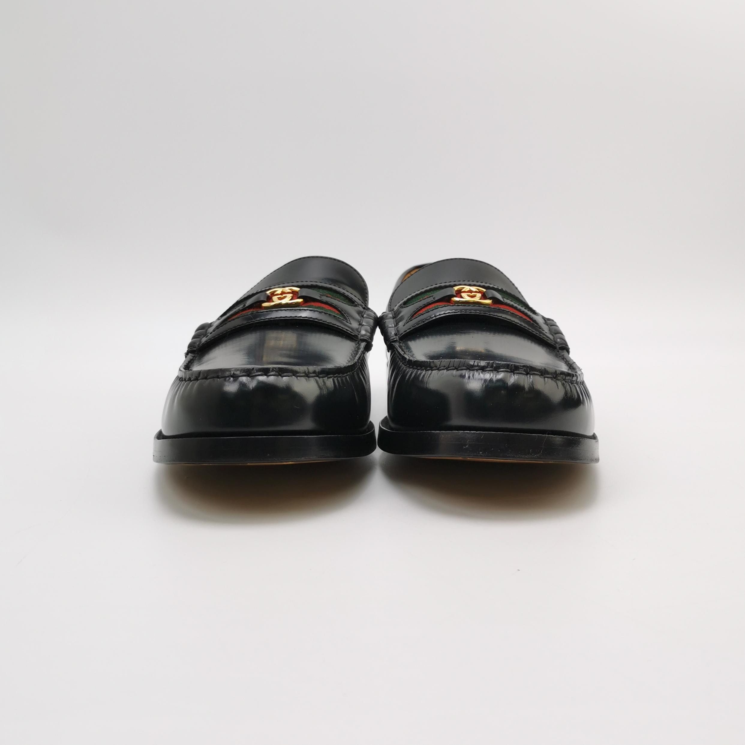 Gucci Gucci Interlocking G Web Leather Loafers Size US 12.5 Size US 12 / EU 45 - 3 Thumbnail