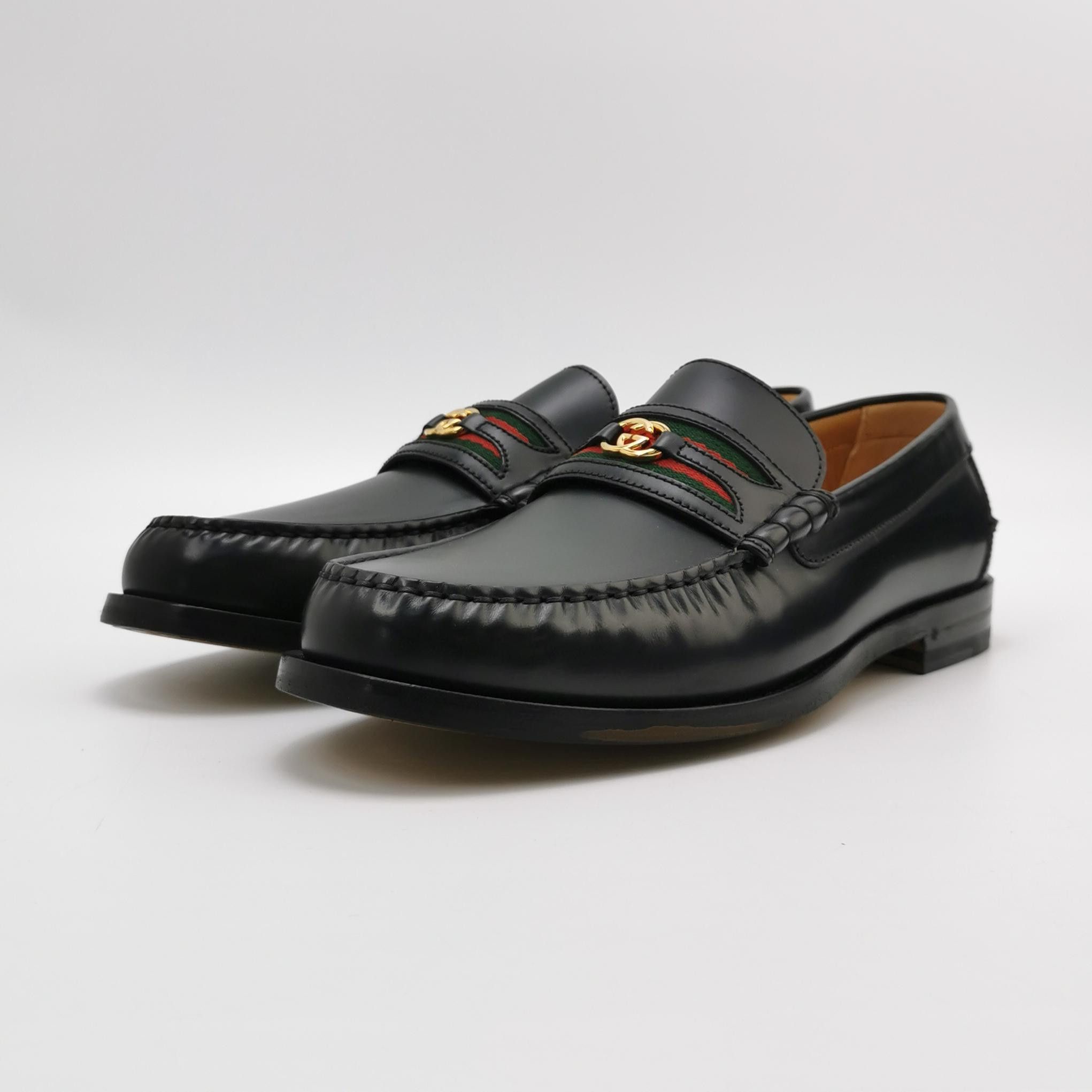 Gucci Gucci Interlocking G Web Stripe Loafers 11 Size US 12 / EU 45 - 2 Thumbnail