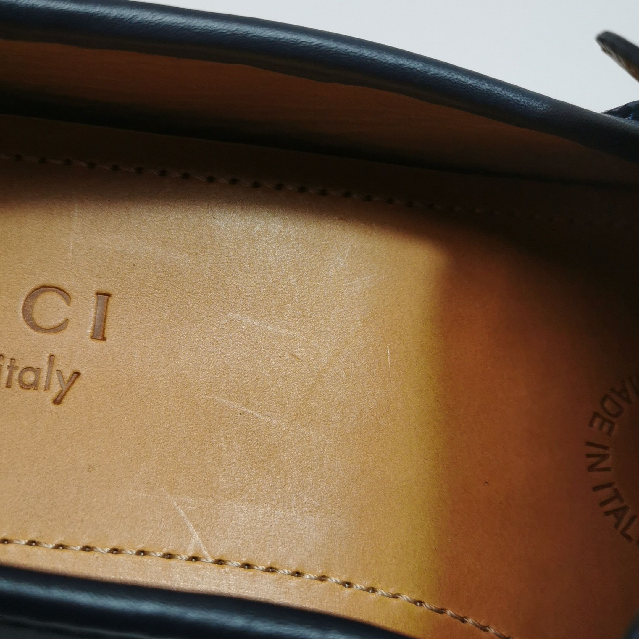 Gucci Gucci Double G Web Navy Leather Loafers 42.5 Size US 9 / EU 42 - 8 Thumbnail