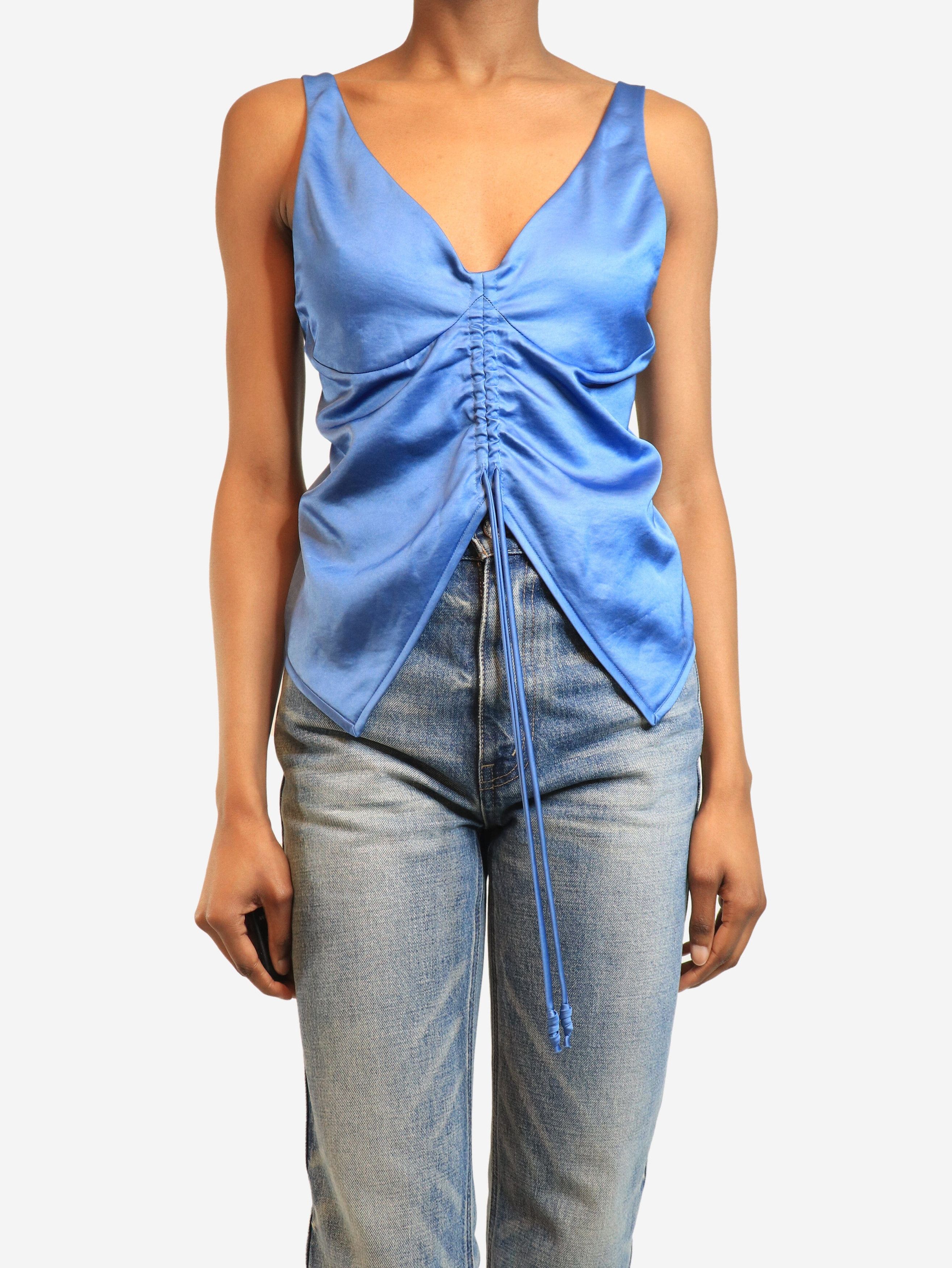 Nanushka Klara blue satin ruched top - XS Size XS / US 0-2 / IT 36-38 - 3 Thumbnail