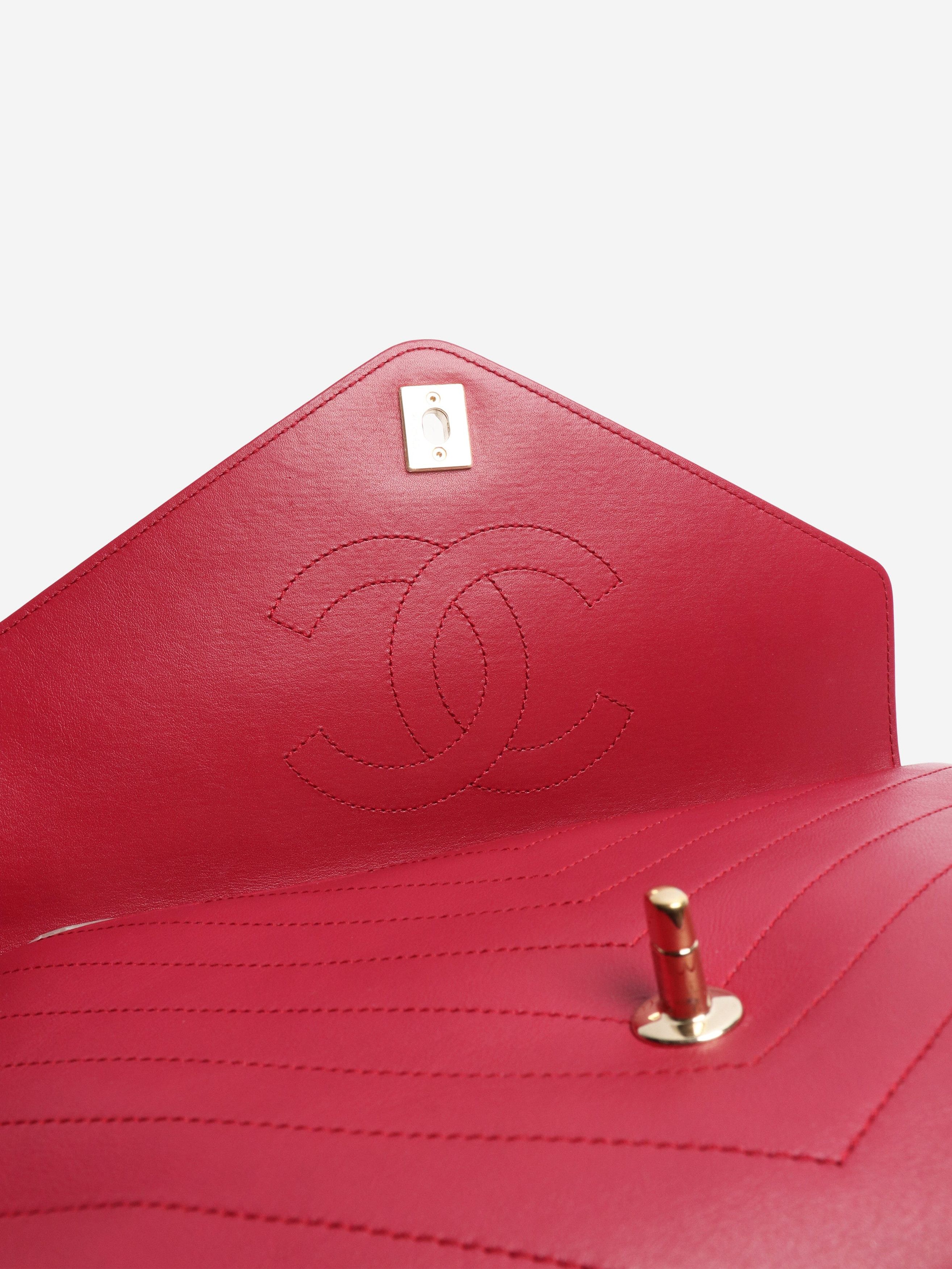 Chanel Red 2018 lambskin chevron-stitched flap bag Size ONE SIZE - 7 Thumbnail