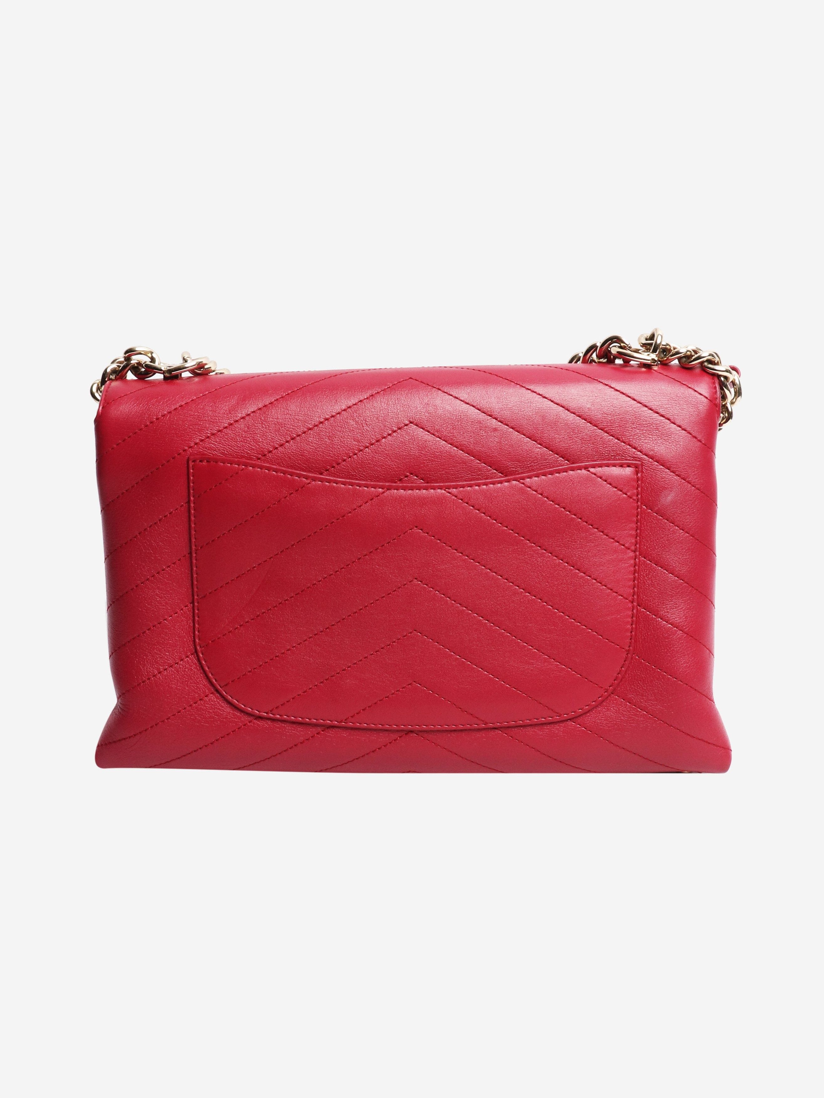 Chanel Red 2018 lambskin chevron-stitched flap bag Size ONE SIZE - 3 Thumbnail