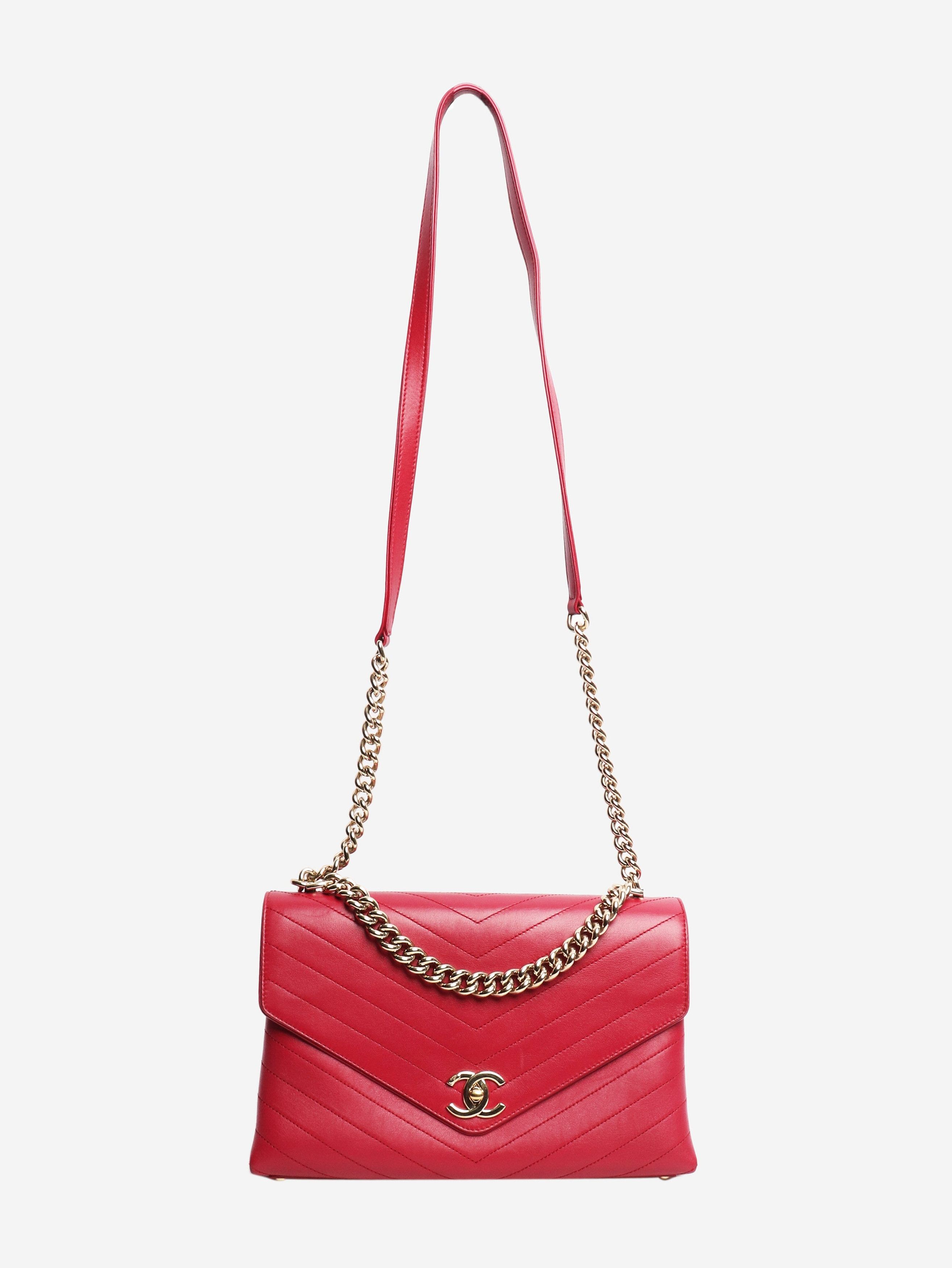 Chanel Red 2018 lambskin chevron-stitched flap bag Size ONE SIZE - 2 Thumbnail