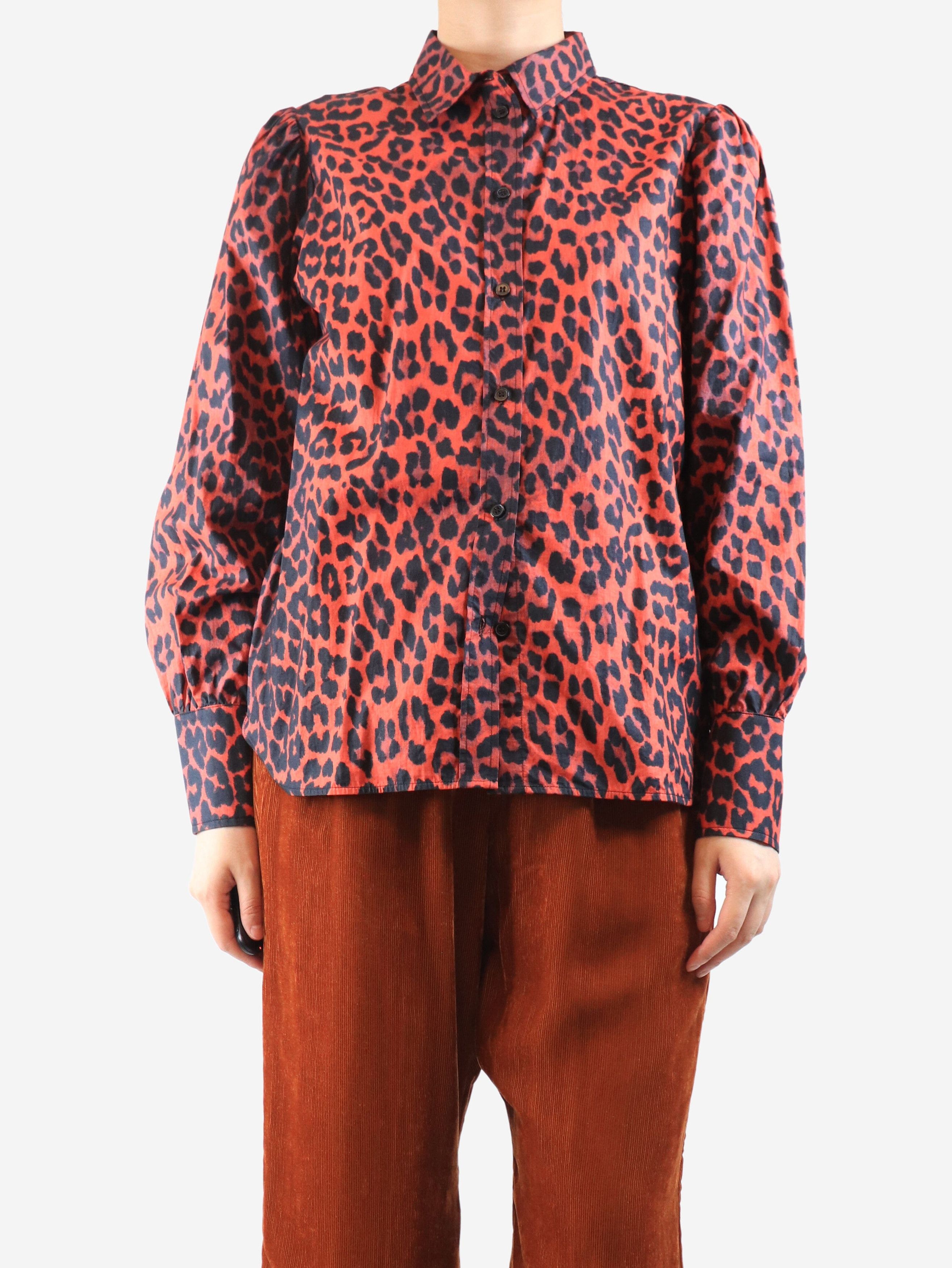 Ganni Red leopard print blouse - UK 12 Size M / US 6-8 / IT 42-44 - 2 Thumbnail