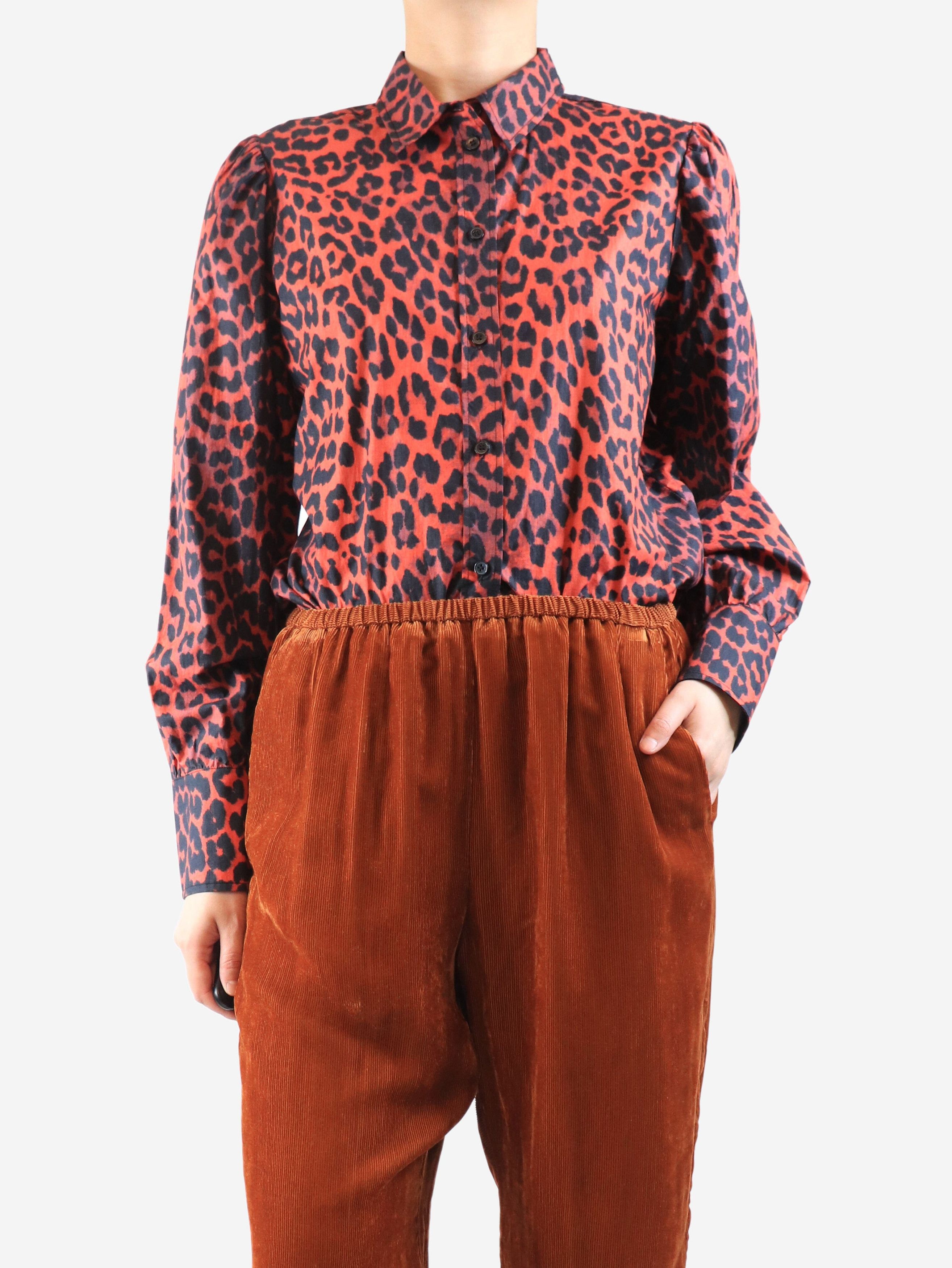 Ganni Red leopard print blouse - UK 12 Size M / US 6-8 / IT 42-44 - 4 Thumbnail