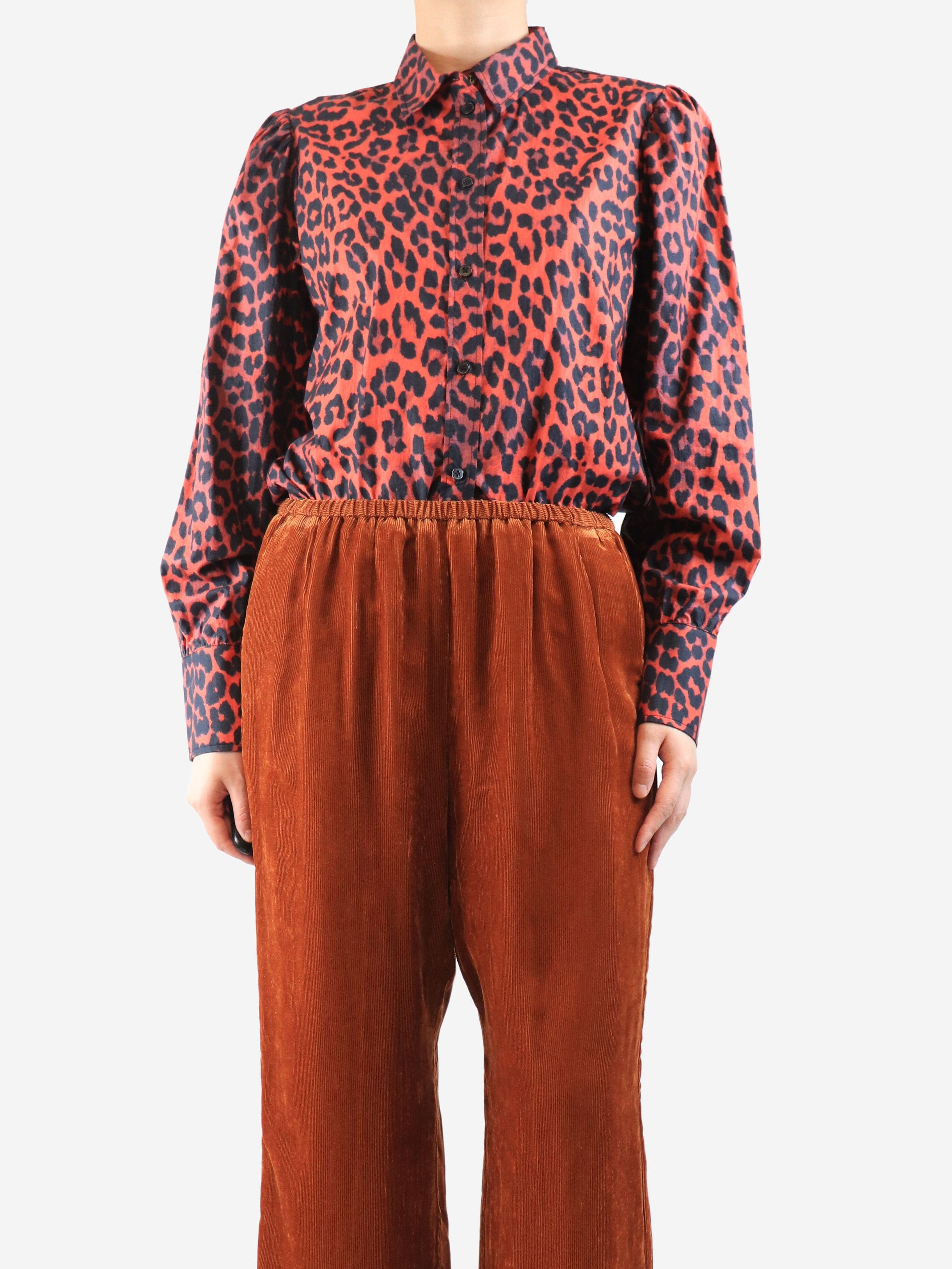 Ganni Red leopard print blouse - UK 12 Size M / US 6-8 / IT 42-44 - 5 Thumbnail