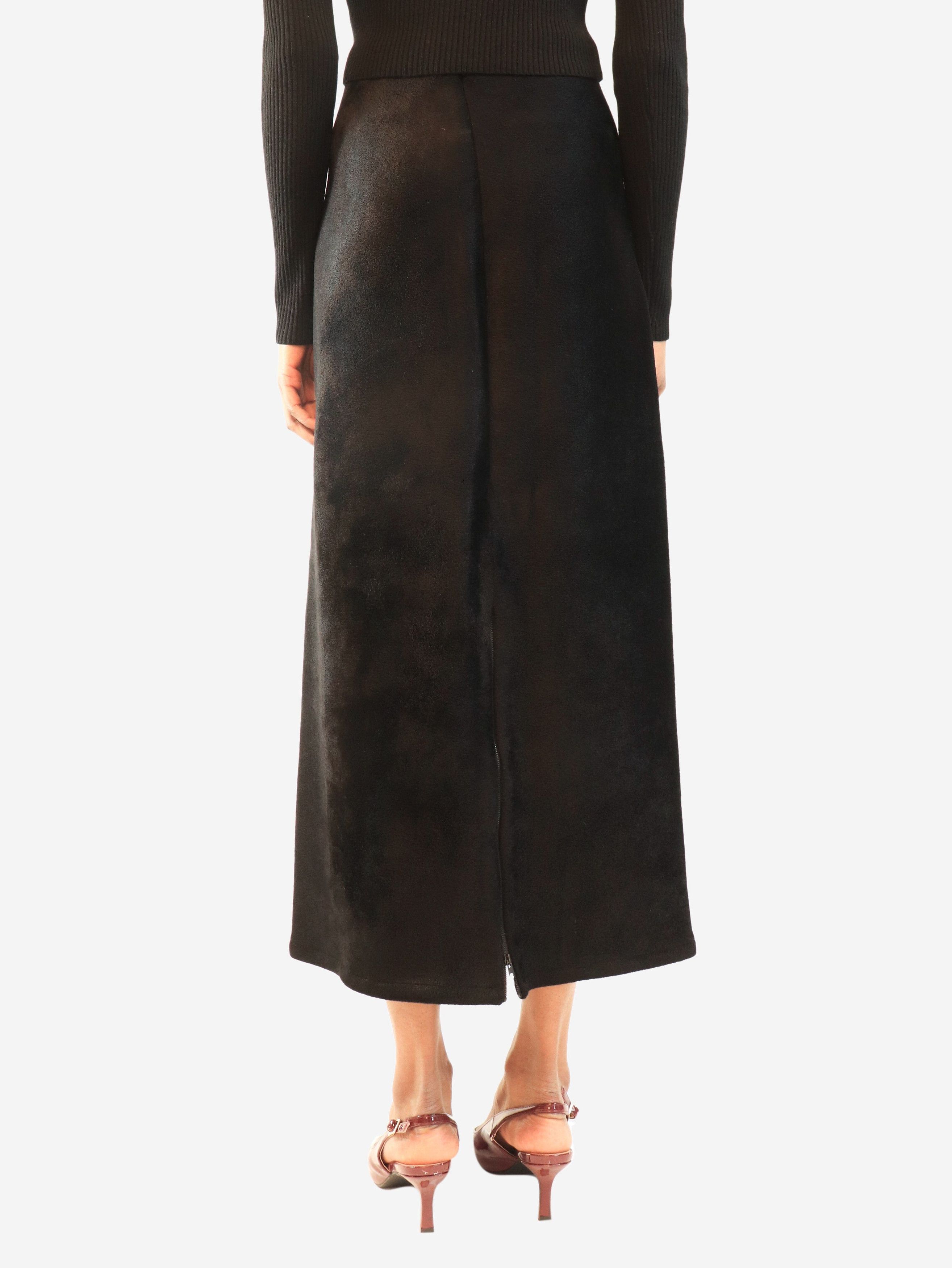 Alaia Black fleece midi skirt - UK 8 Size 27" / US 4 / IT 40 - 4 Thumbnail