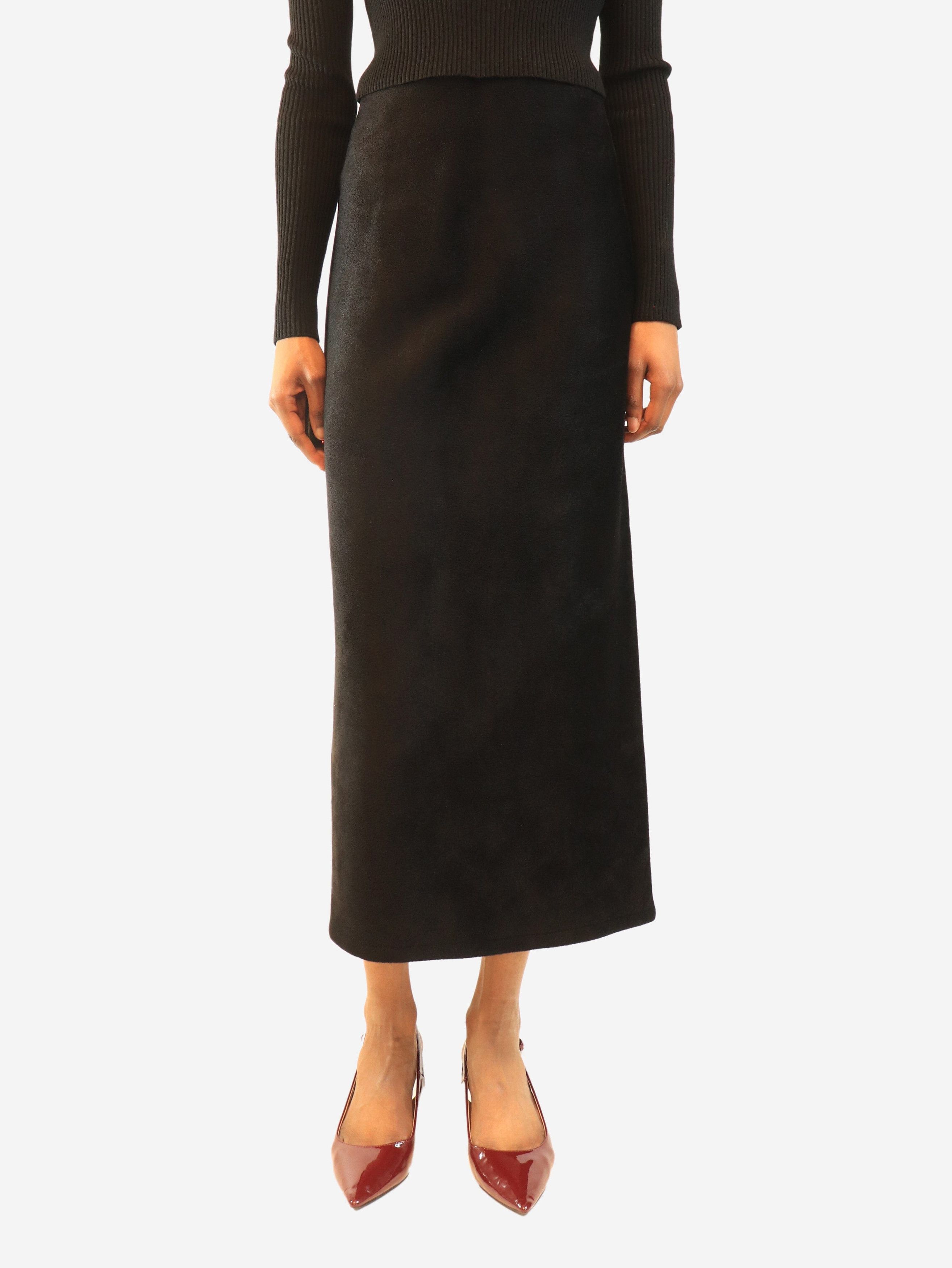 Alaia Black fleece midi skirt - UK 8 Size 27" / US 4 / IT 40 - 2 Thumbnail