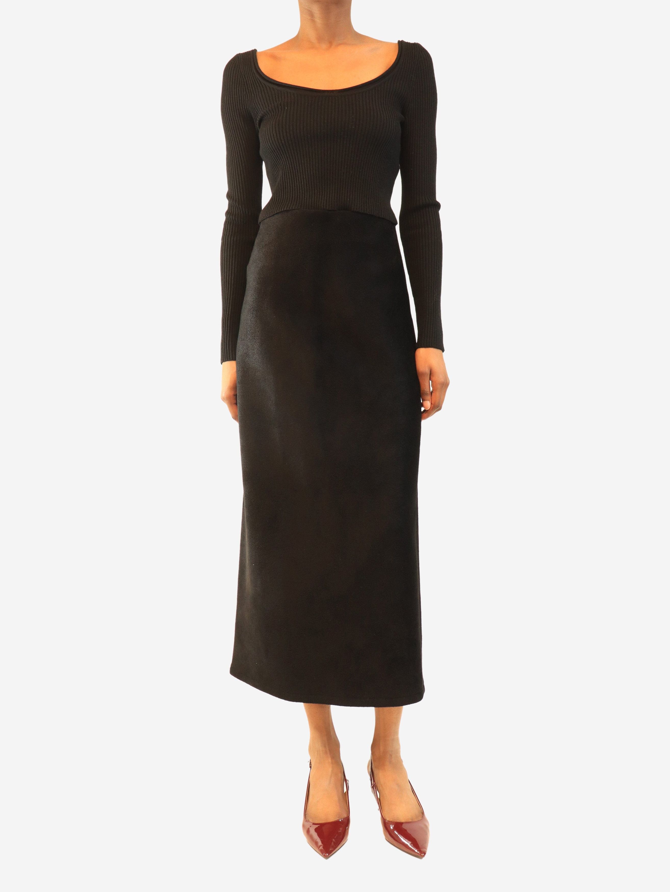 Alaia Black fleece midi skirt - UK 8 Size 27" / US 4 / IT 40 - 3 Thumbnail