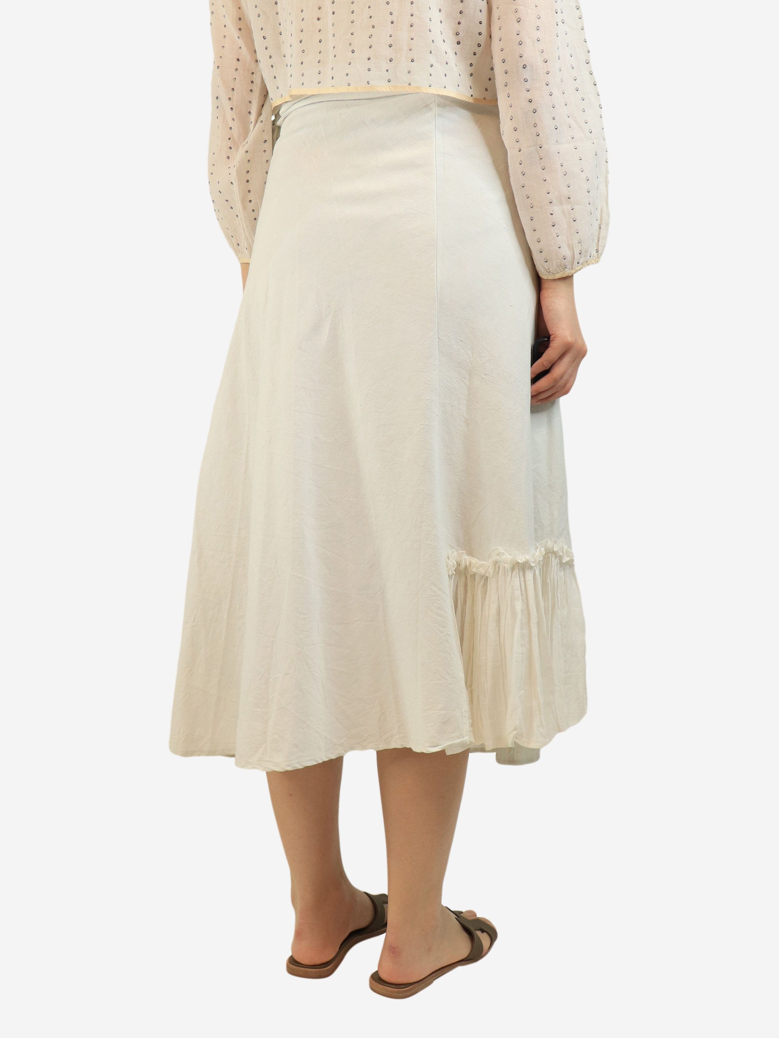 Other White cotton wrap midi skirt - L Size 34" / US 12 / IT 48 - 3 Thumbnail