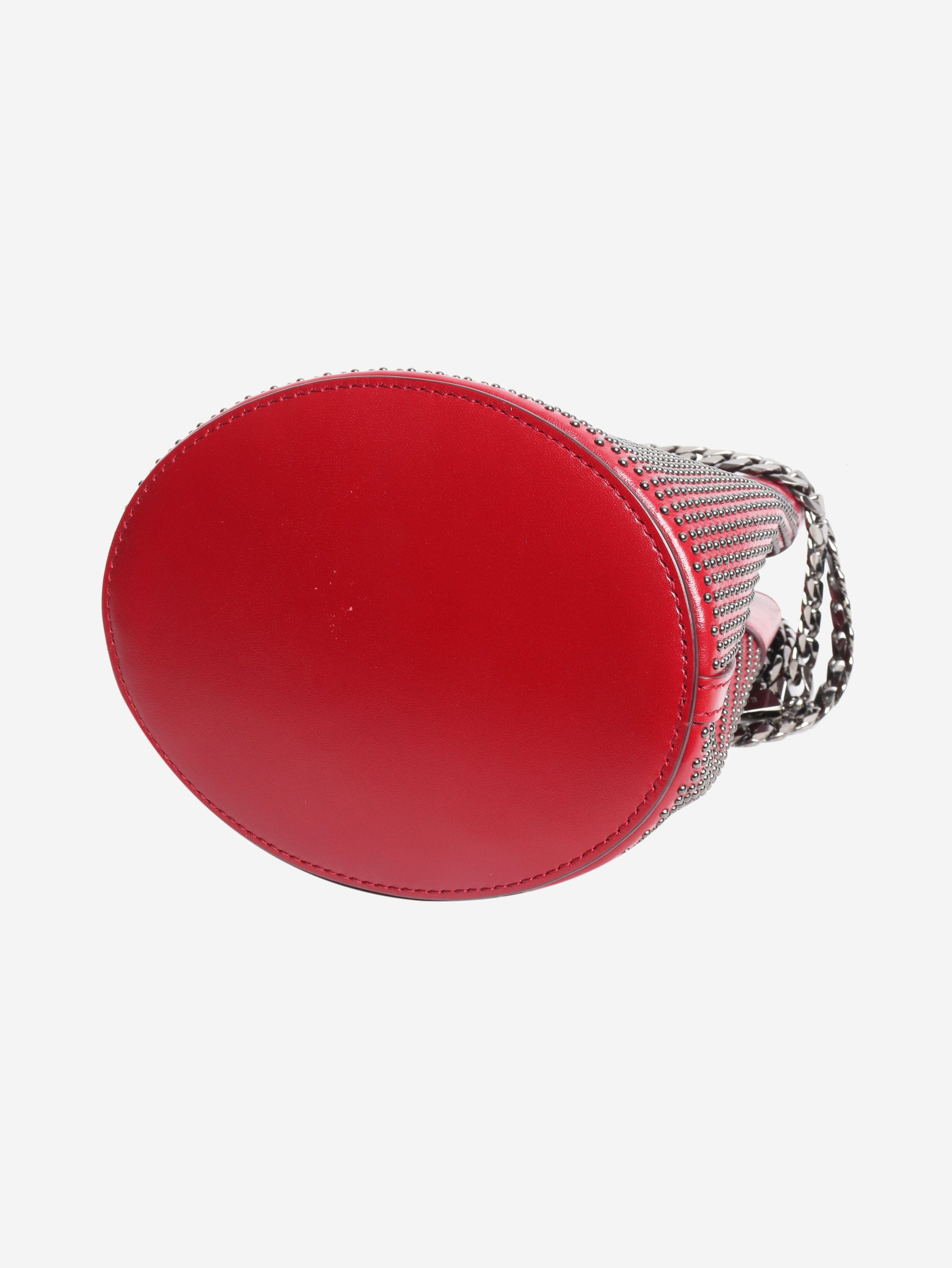 Elie Saab Red leather studded mini bucket bag Size ONE SIZE - 5 Thumbnail