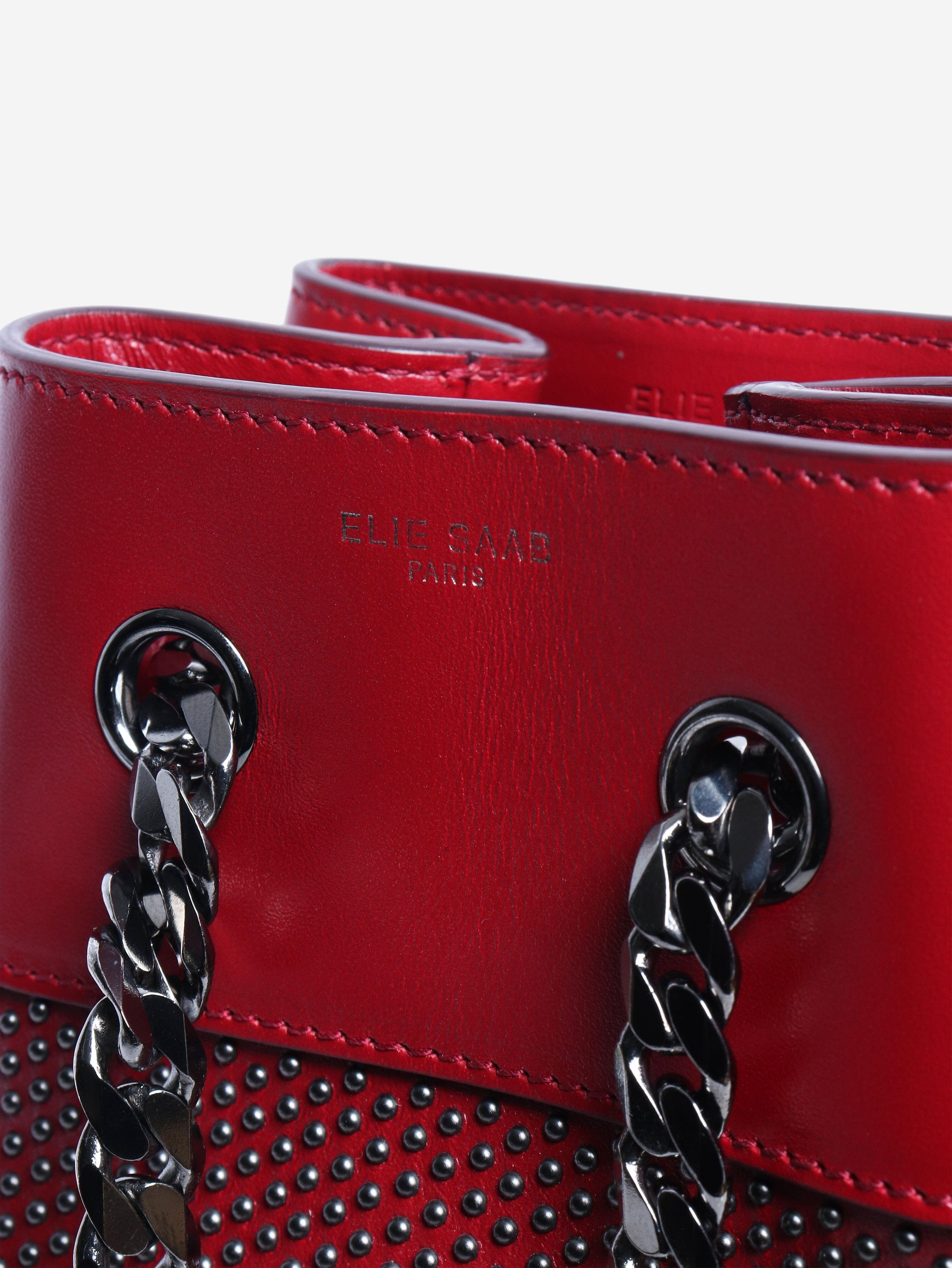 Elie Saab Red leather studded mini bucket bag Size ONE SIZE - 4 Thumbnail