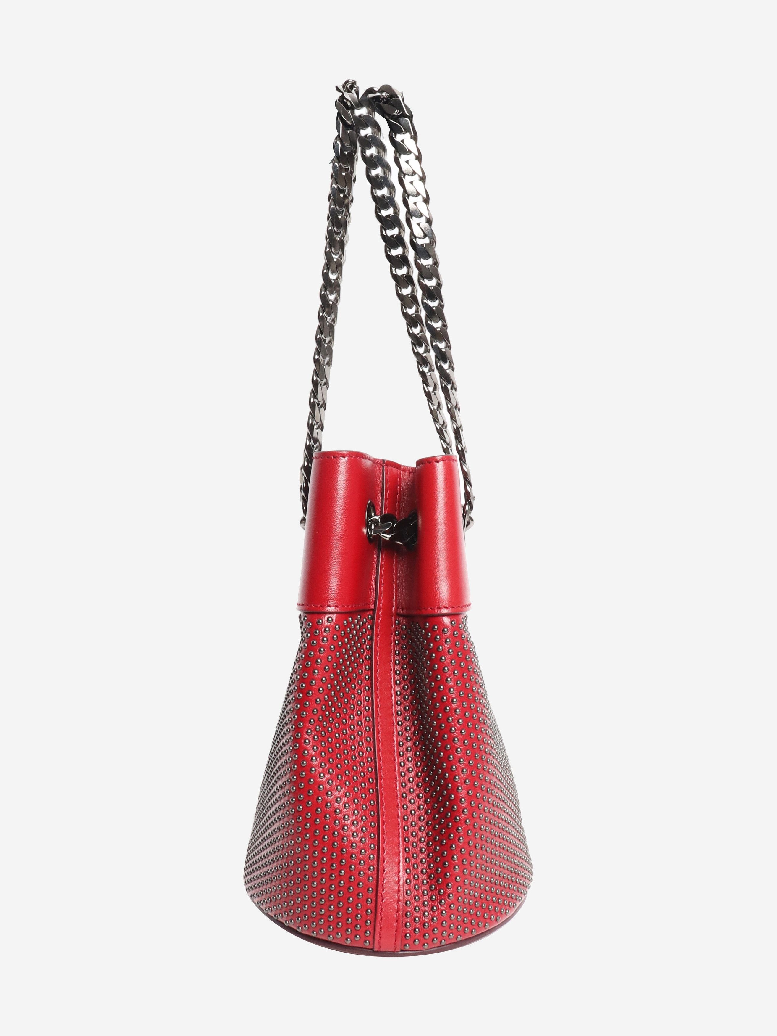 Elie Saab Red leather studded mini bucket bag Size ONE SIZE - 2 Thumbnail