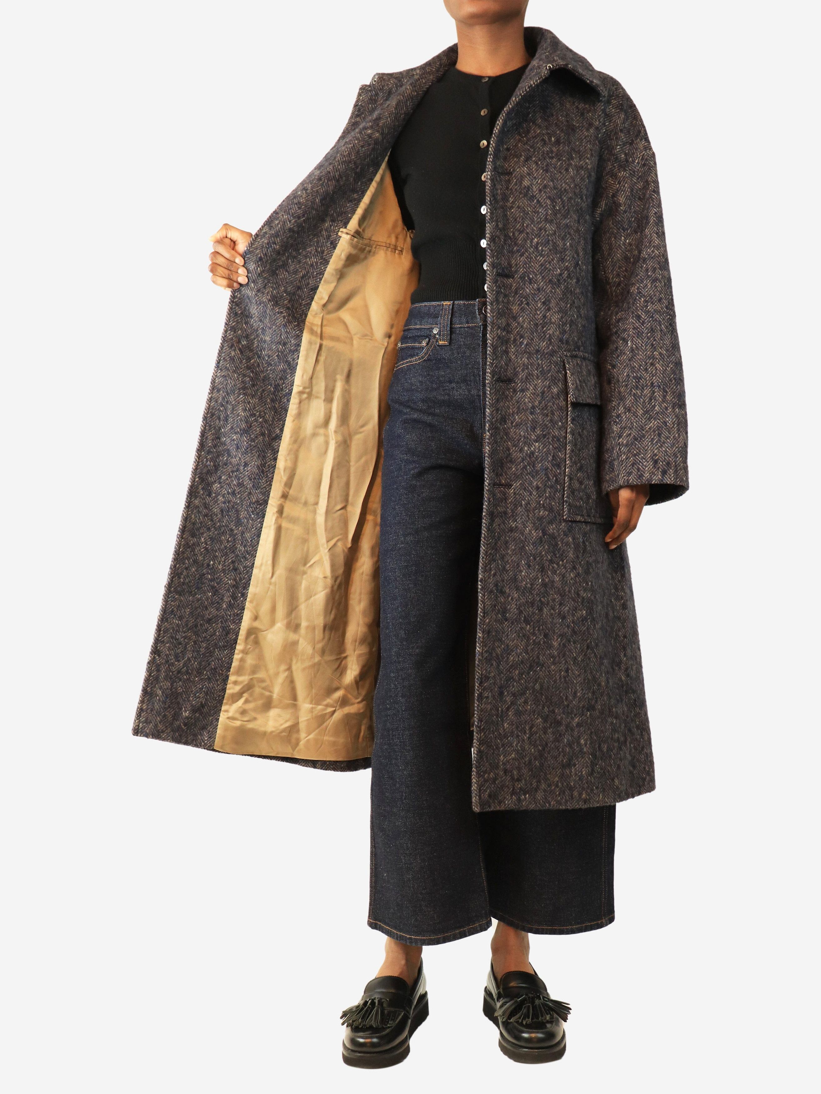 Other Navy Herringbone coat - UK 4 Size XS / US 0-2 / IT 36-38 - 4 Thumbnail