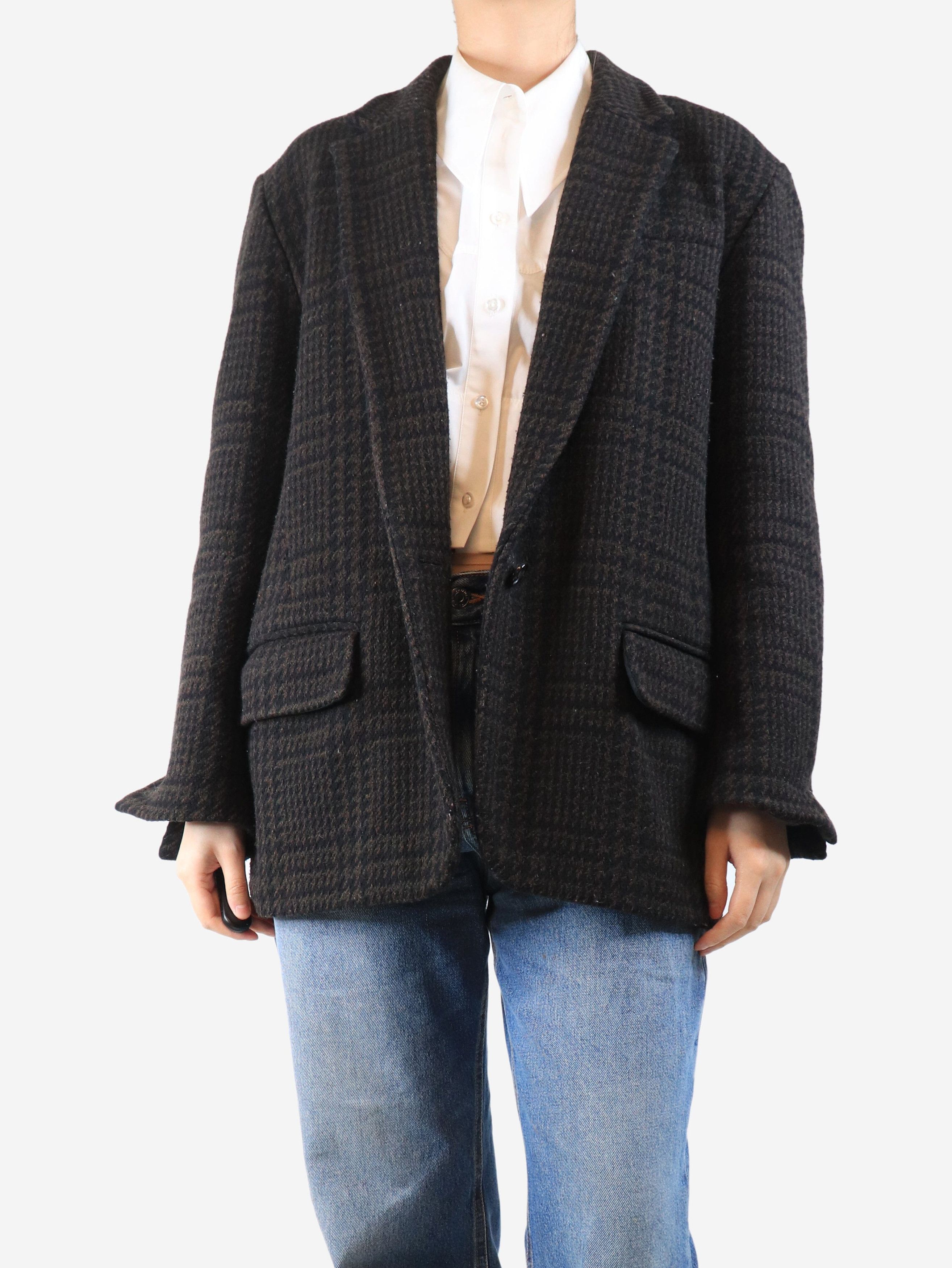 Other Brown houndstooth wool-blend jacket - UK 12 Size M / US 6-8 / IT 42-44 - 3 Thumbnail
