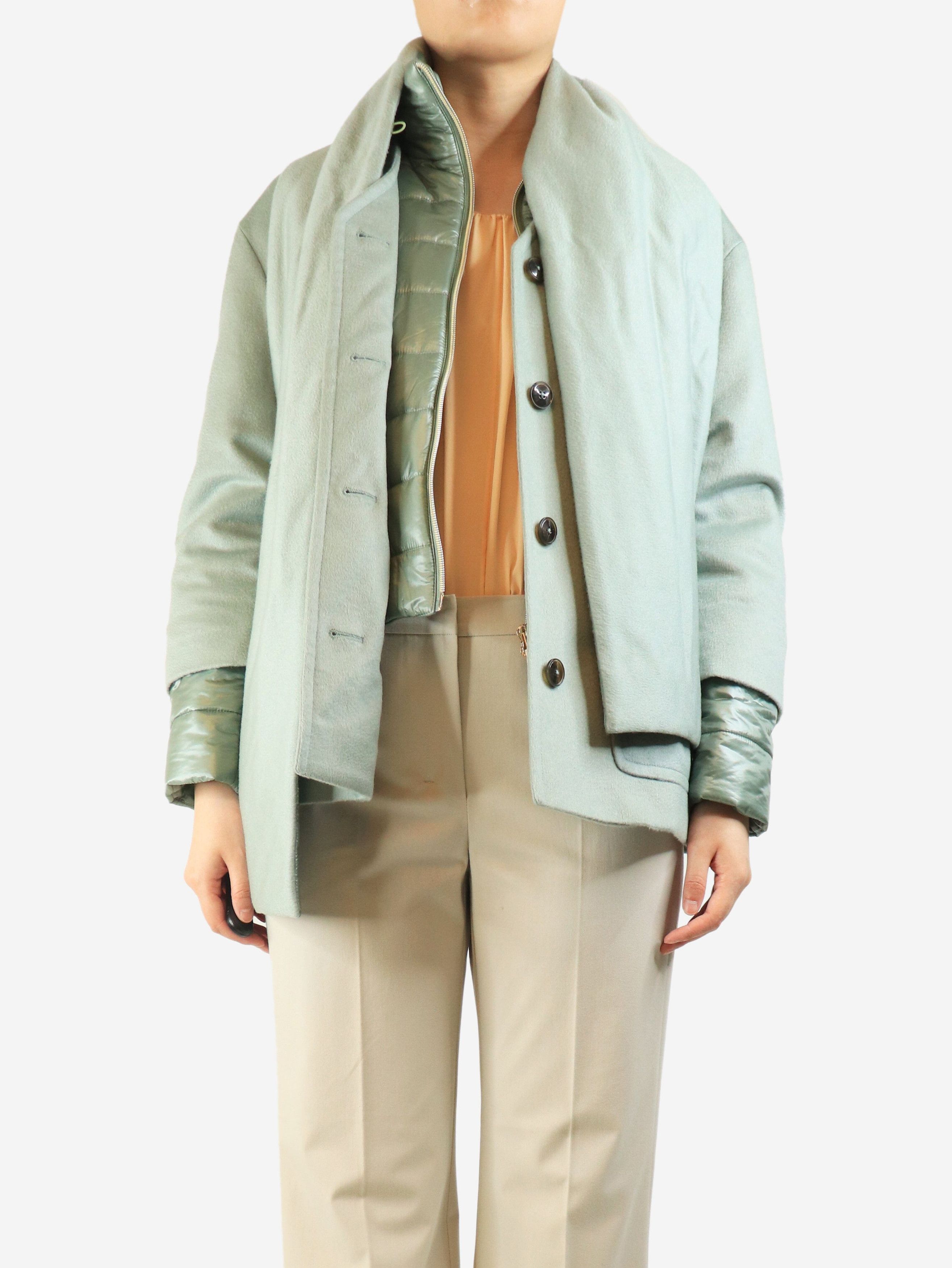 Herno Sage green cashmere puffer-lined jacket - UK 10 Size M / US 6-8 / IT 42-44 - 5 Thumbnail