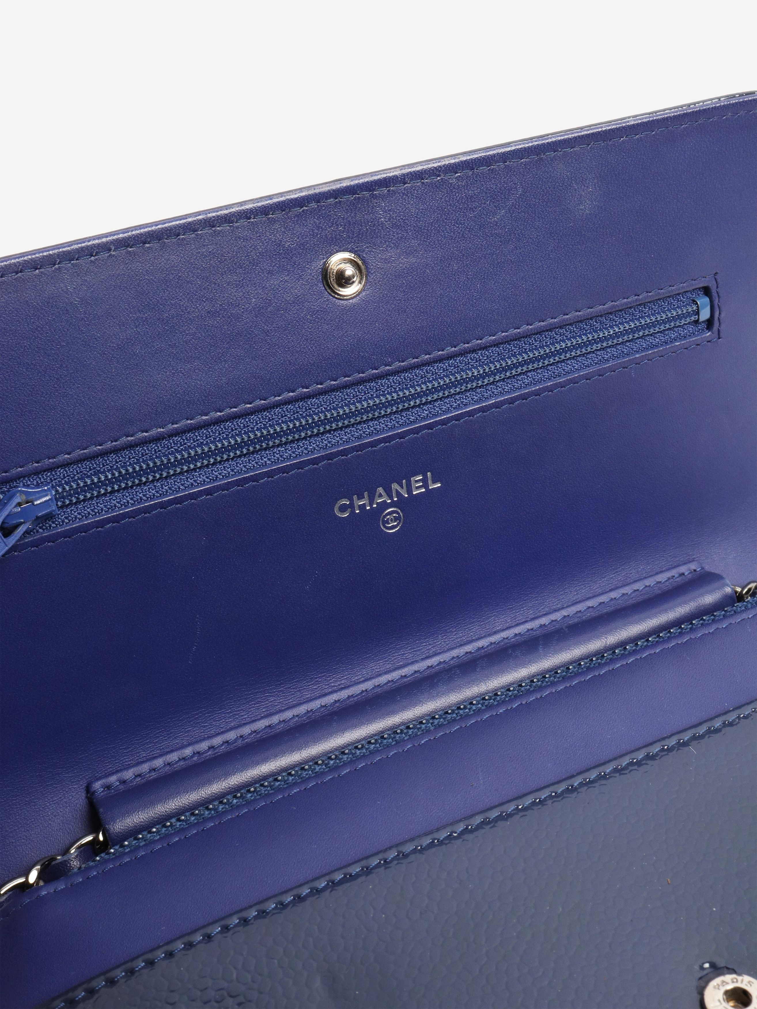 Chanel Blue 2014 patent leather Wallet on Chain Size ONE SIZE - 8 Thumbnail