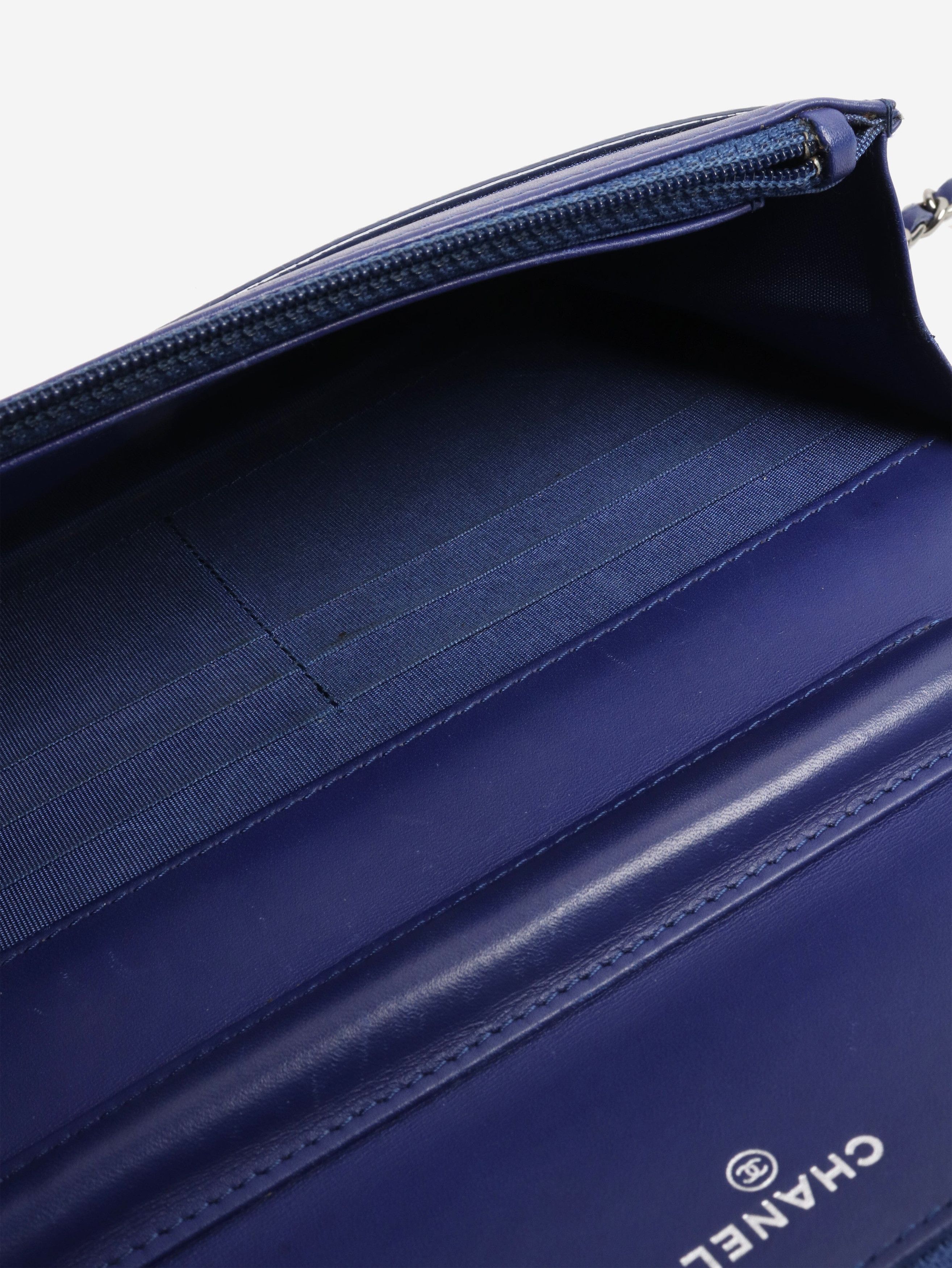 Chanel Blue 2014 patent leather Wallet on Chain Size ONE SIZE - 9 Thumbnail