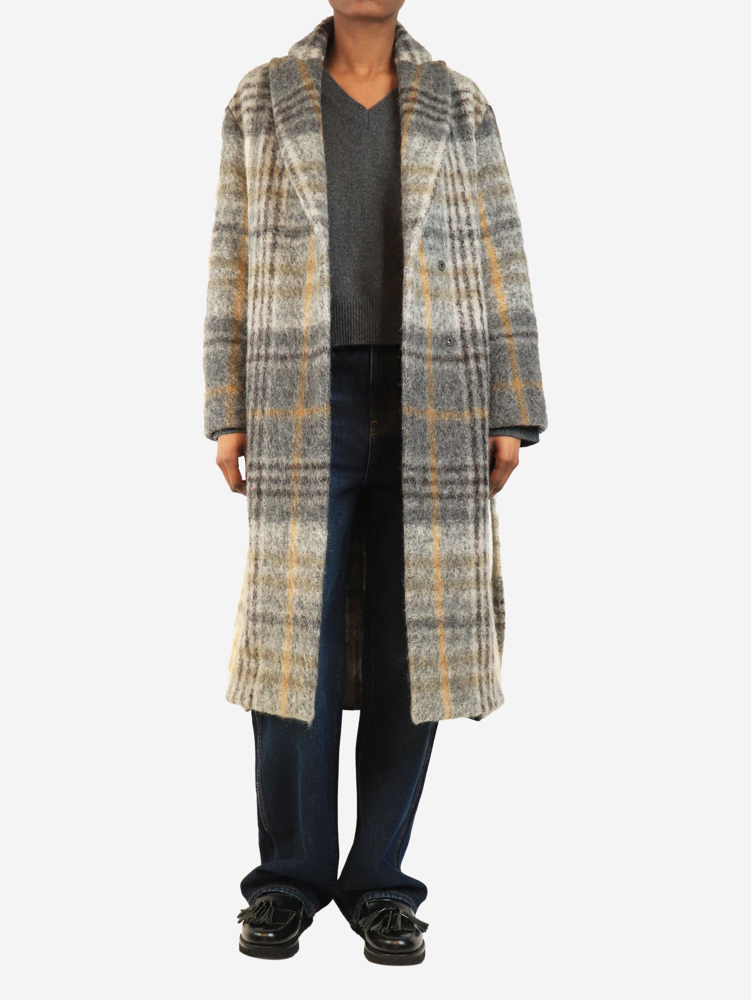 Brunello Cucinelli Grey alpaca blend check coat - UK 6 Size XS / US 0-2 / IT 36-38 - 4 Thumbnail