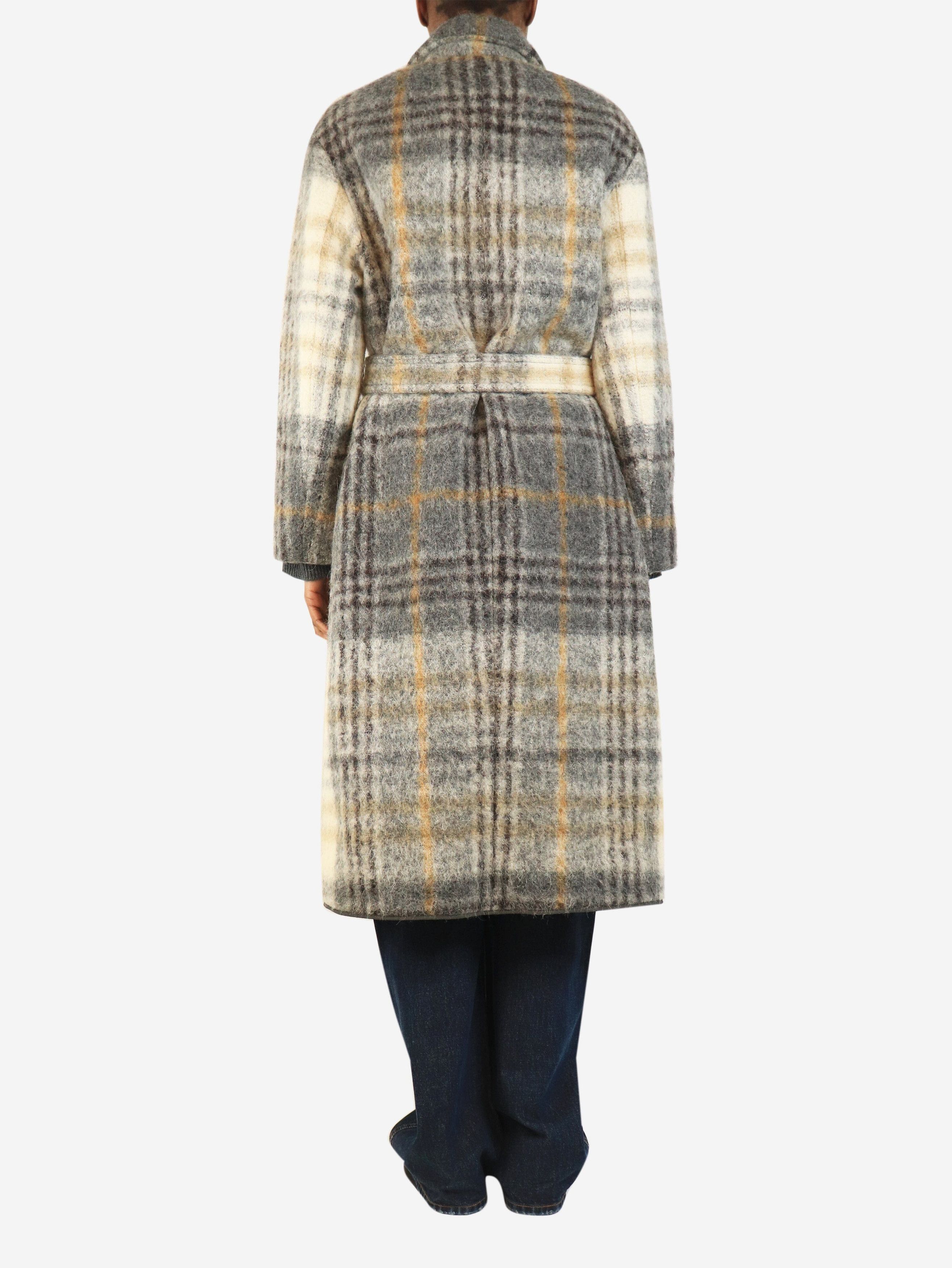 Brunello Cucinelli Grey alpaca blend check coat - UK 6 Size XS / US 0-2 / IT 36-38 - 2 Thumbnail