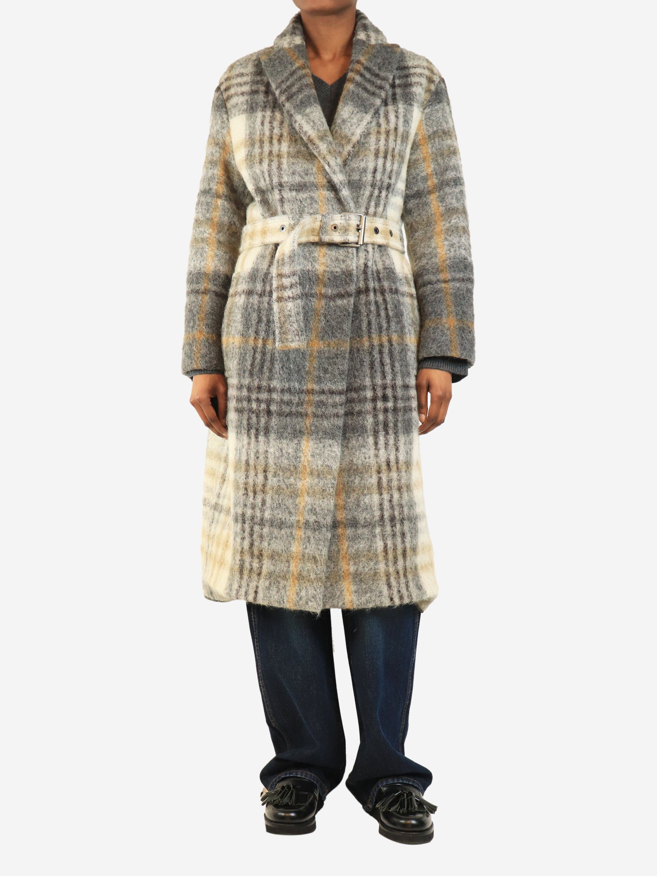 Brunello Cucinelli Grey alpaca blend check coat - UK 6 Size XS / US 0-2 / IT 36-38 - 3 Thumbnail