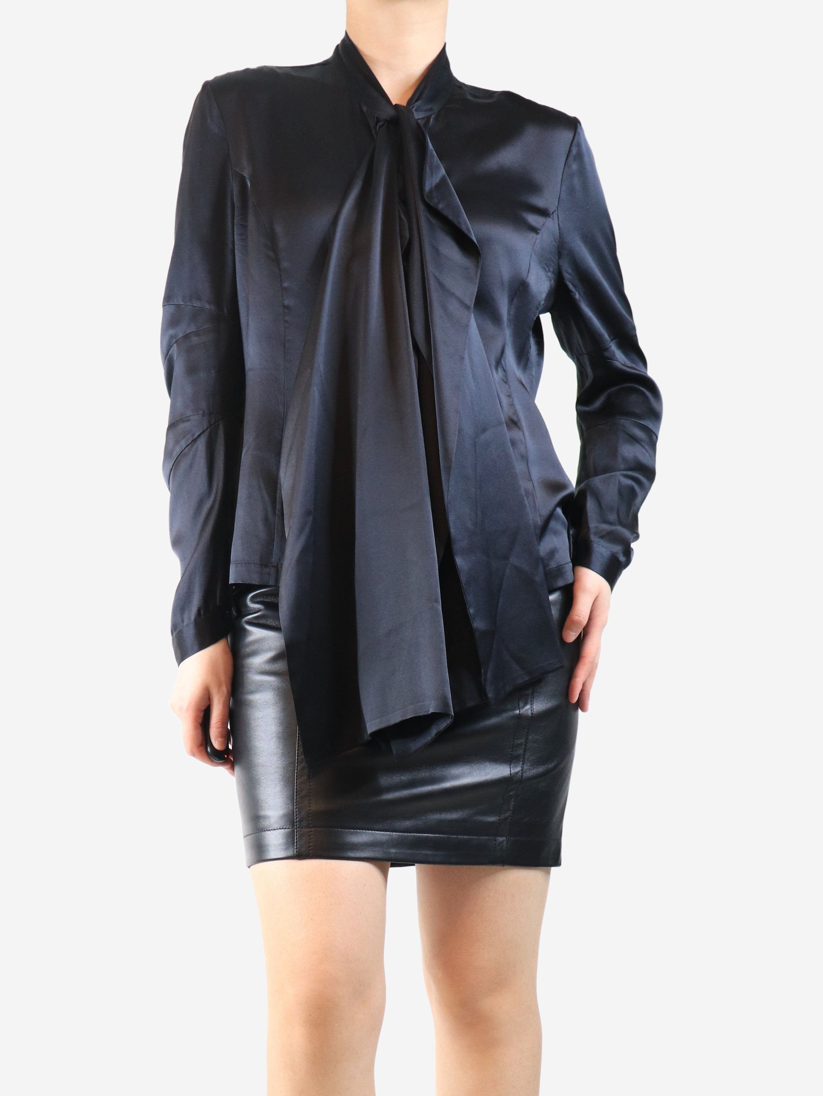 Other Black silk blouse - UK 14 Size L / US 10 / IT 46 - 3 Thumbnail