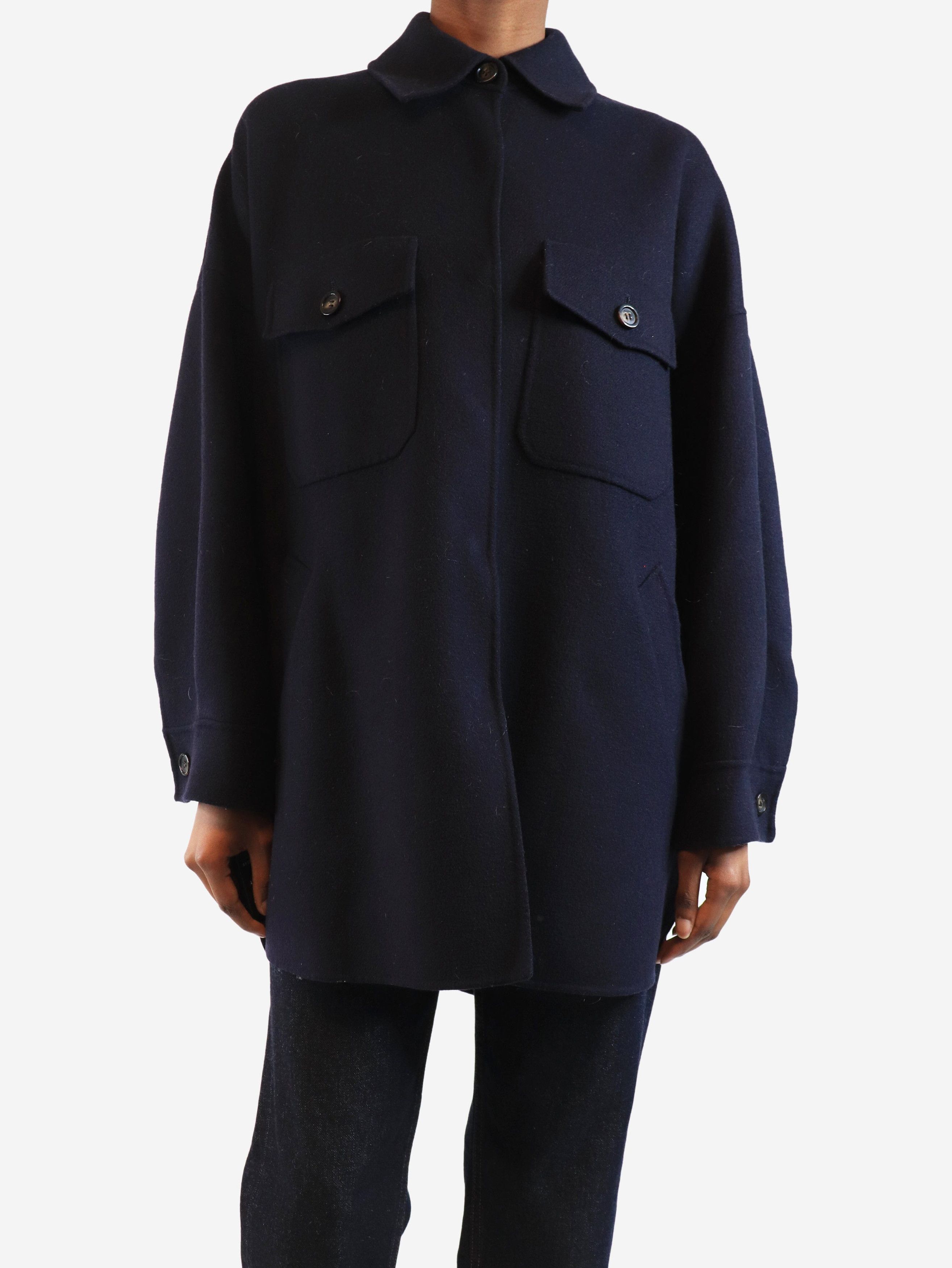 Other Navy overd wool-blend coat - UK 6 Size XS / US 0-2 / IT 36-38 - 3 Thumbnail