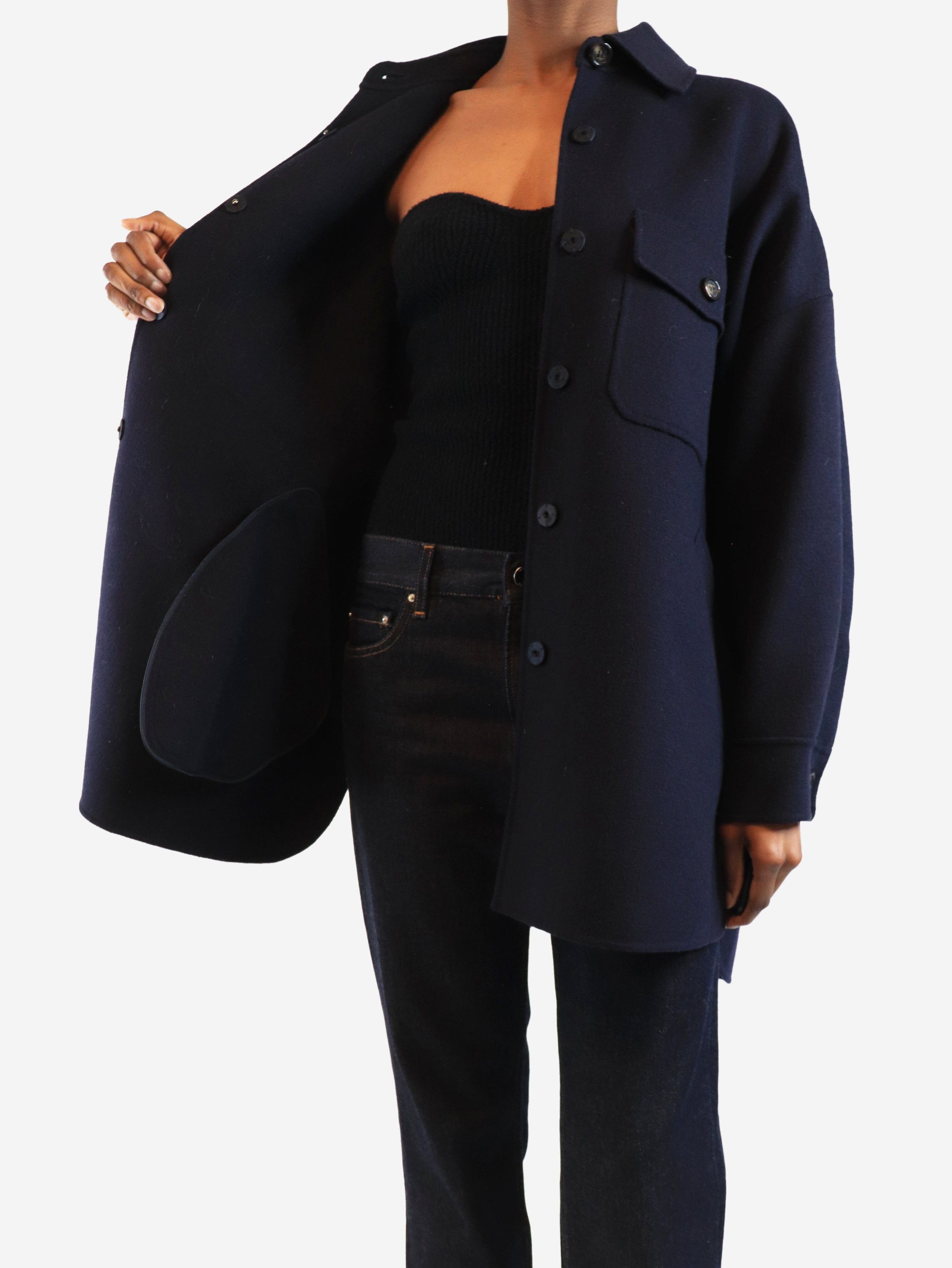 Other Navy overd wool-blend coat - UK 6 Size XS / US 0-2 / IT 36-38 - 4 Thumbnail