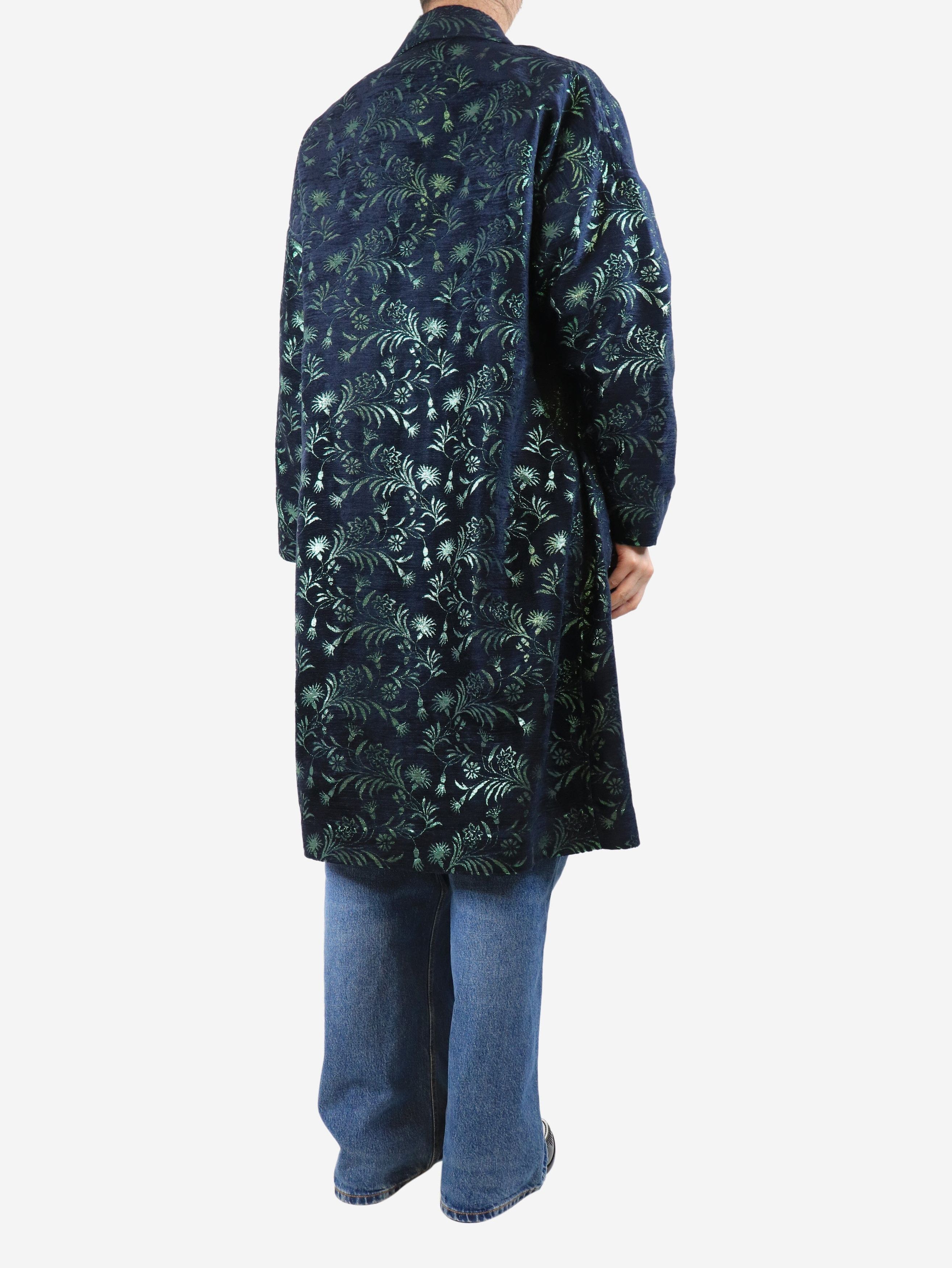 Other Blue lurex jacquard coat - UK 12 Size M / US 6-8 / IT 42-44 - 2 Thumbnail