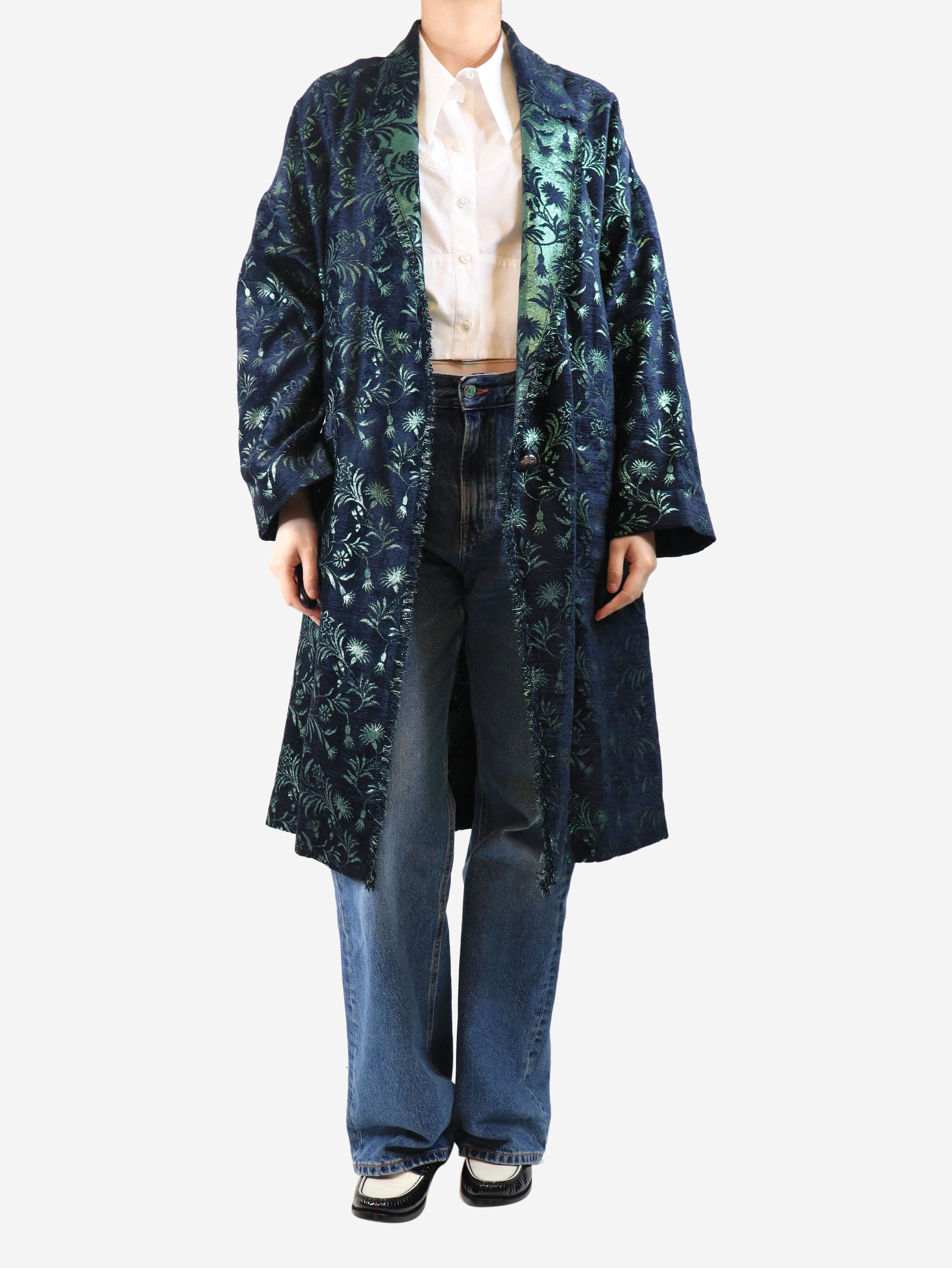 Other Blue lurex jacquard coat - UK 12 Size M / US 6-8 / IT 42-44 - 3 Thumbnail
