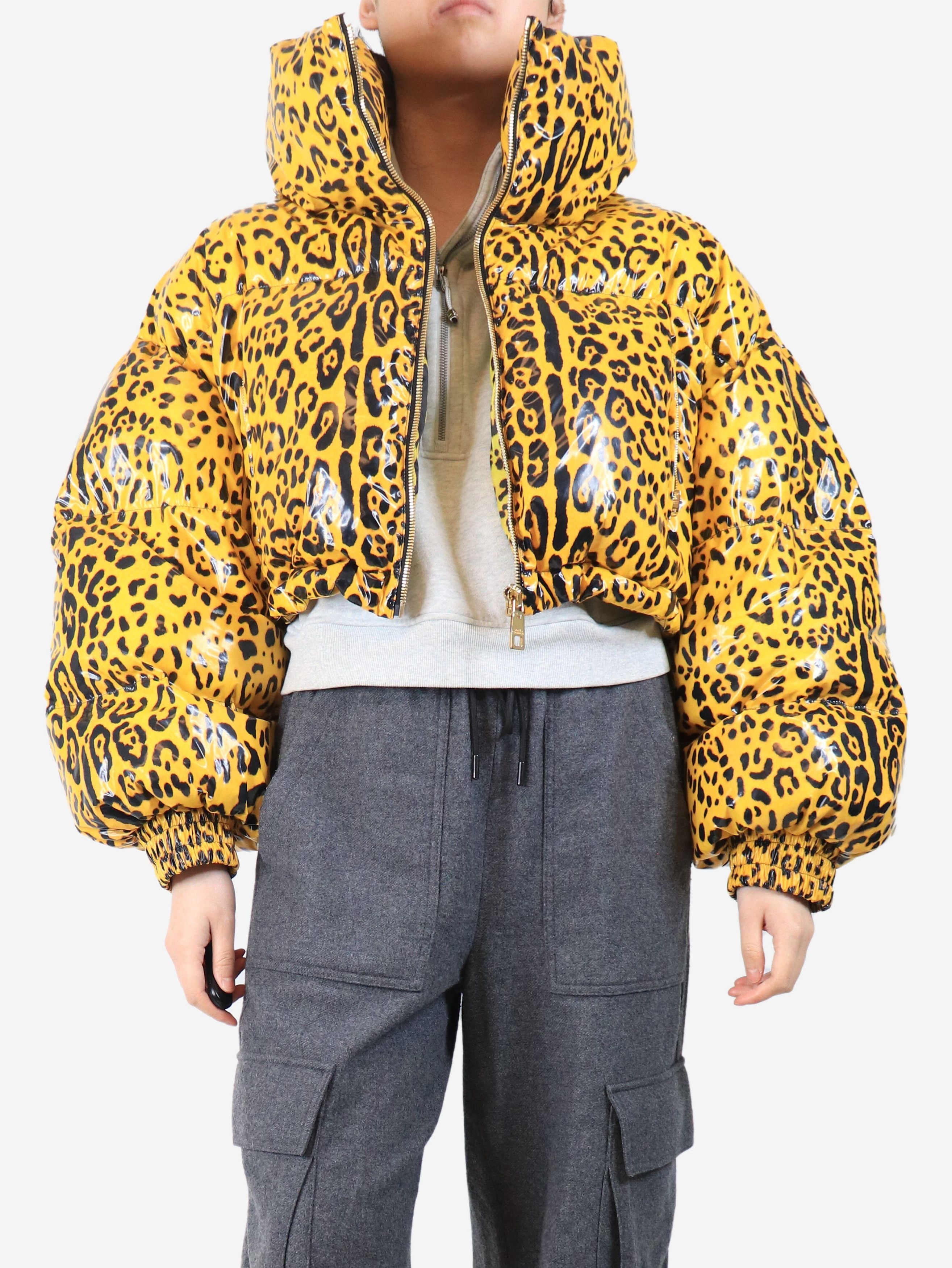 Other Yellow leopard print cropped puffer jacket - S Size S / US 4 / IT 40 - 3 Thumbnail
