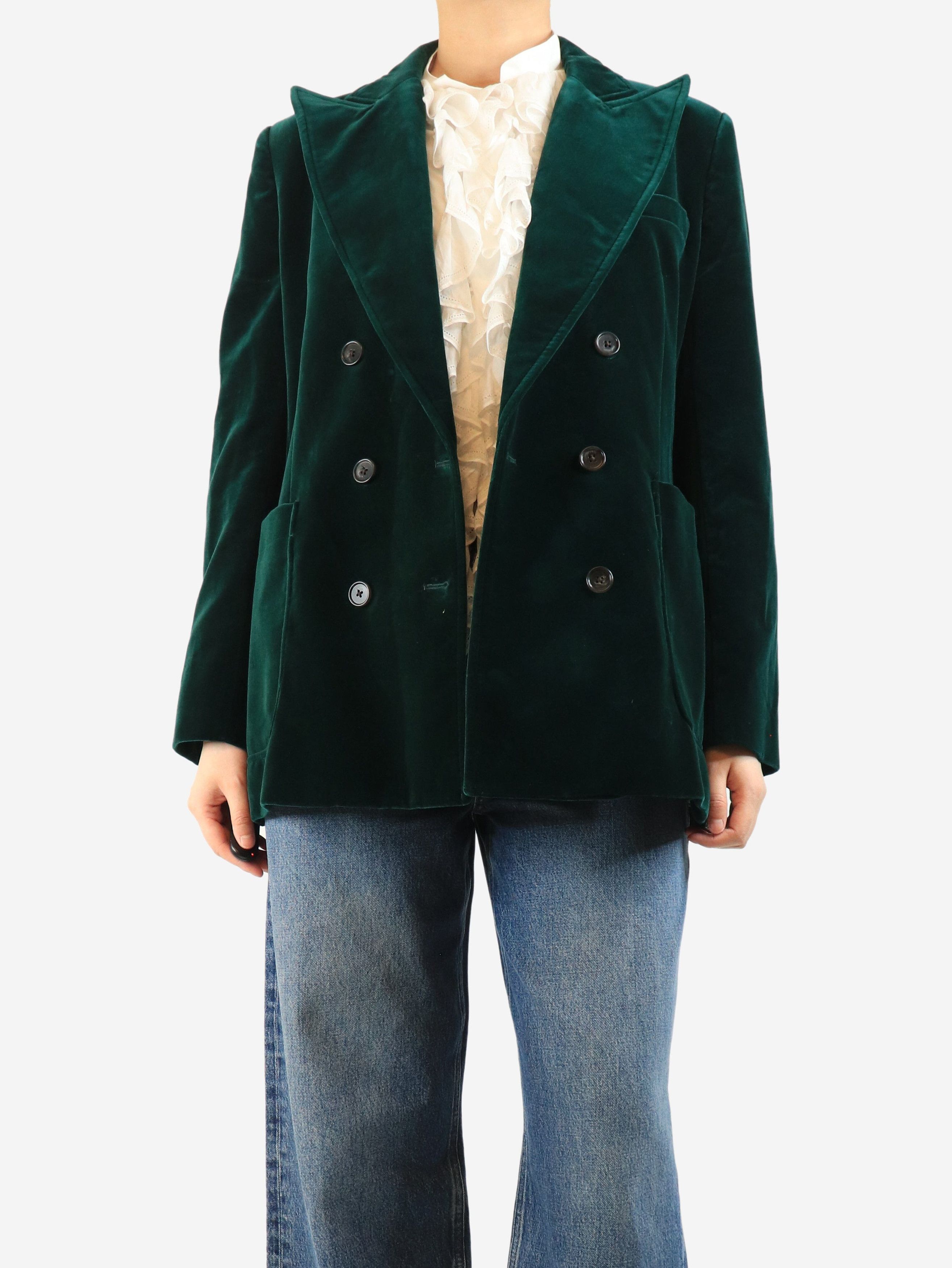 Other Emerald double-breasted velour blazer - UK 14 Size L / US 10 / IT 46 - 3 Thumbnail