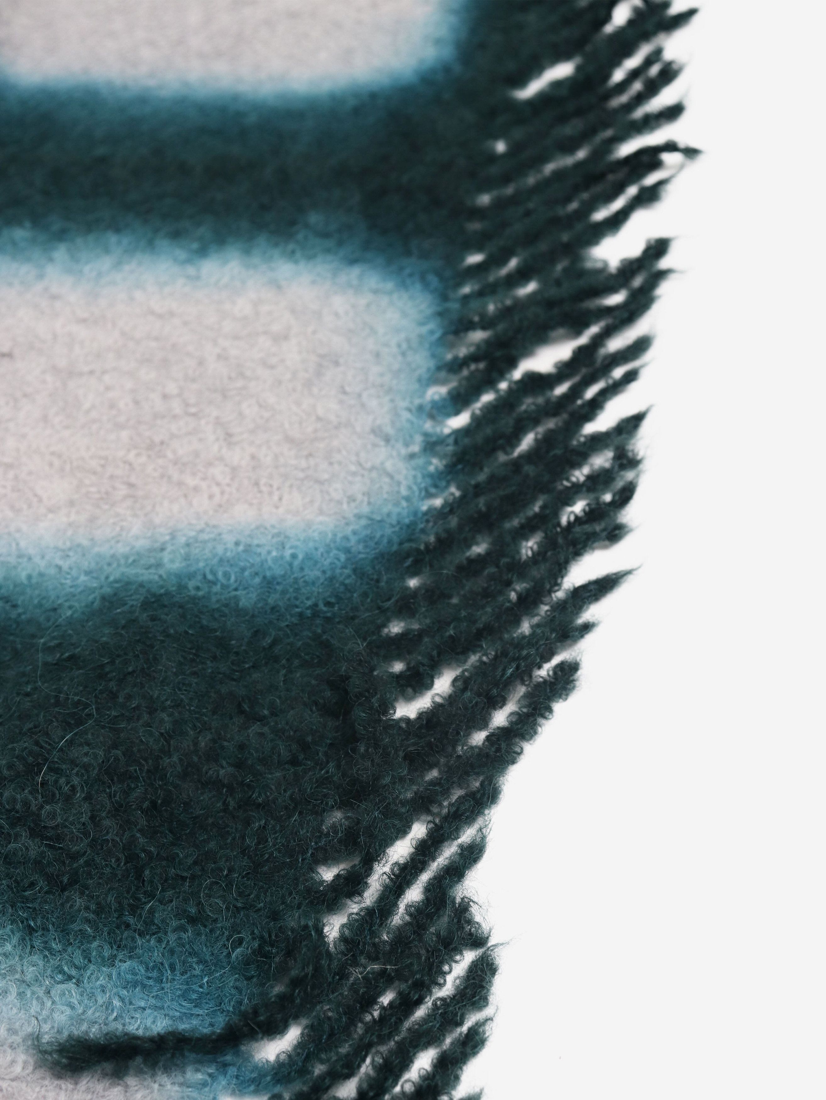 Other Green and grey hand woven boucle throw Size ONE SIZE - 4 Thumbnail