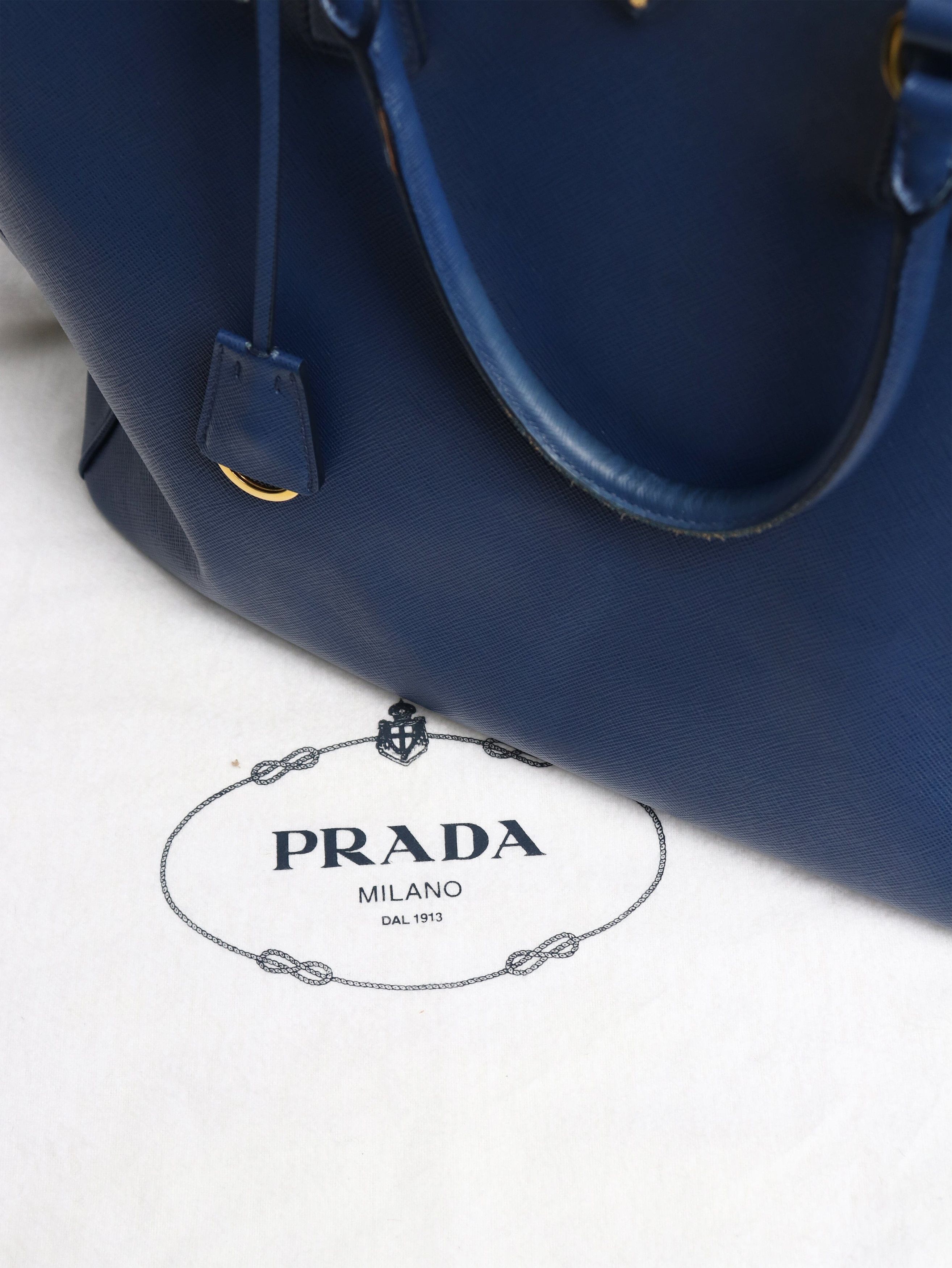 Prada Blue large Saffiano leather Galleria bag Size ONE SIZE - 9 Thumbnail