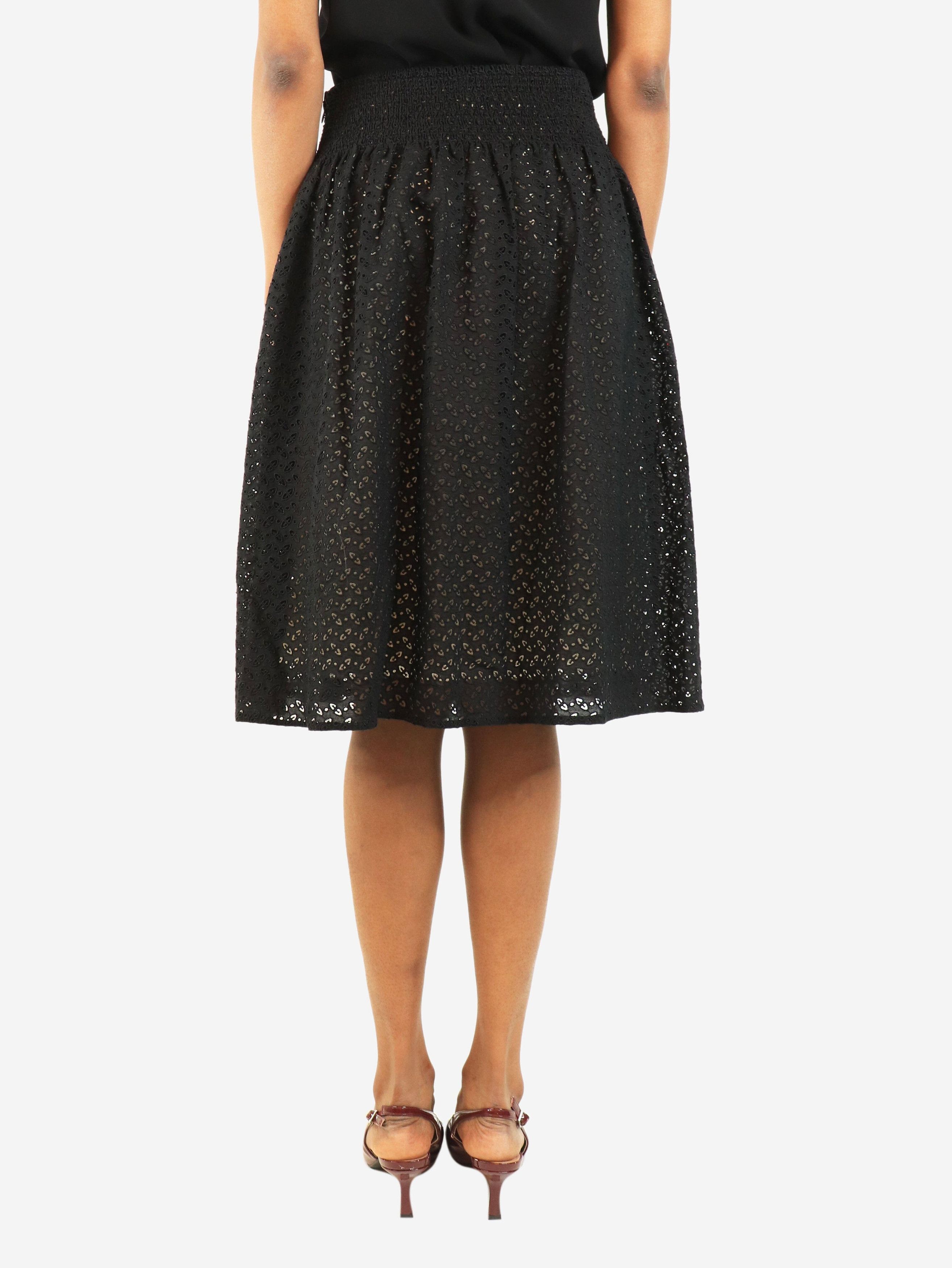 Prada Brown broderie anglaise midi skirt - UK 6 Size 26" / US 2 / IT 38 - 4 Thumbnail