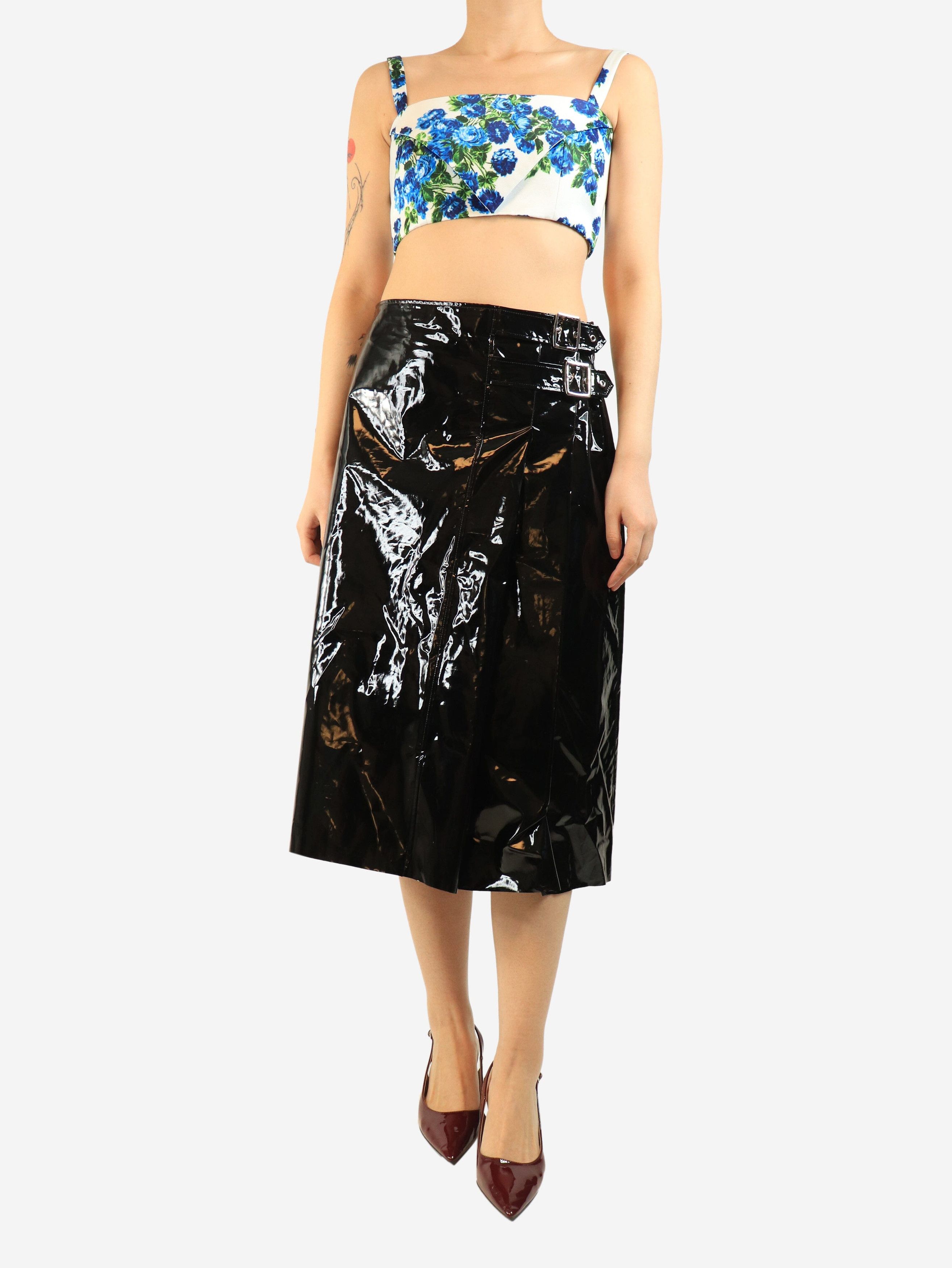 Gucci Black pvc buckle midi skirt - UK 12 Size 30" / US 8 / IT 44 - 2 Thumbnail