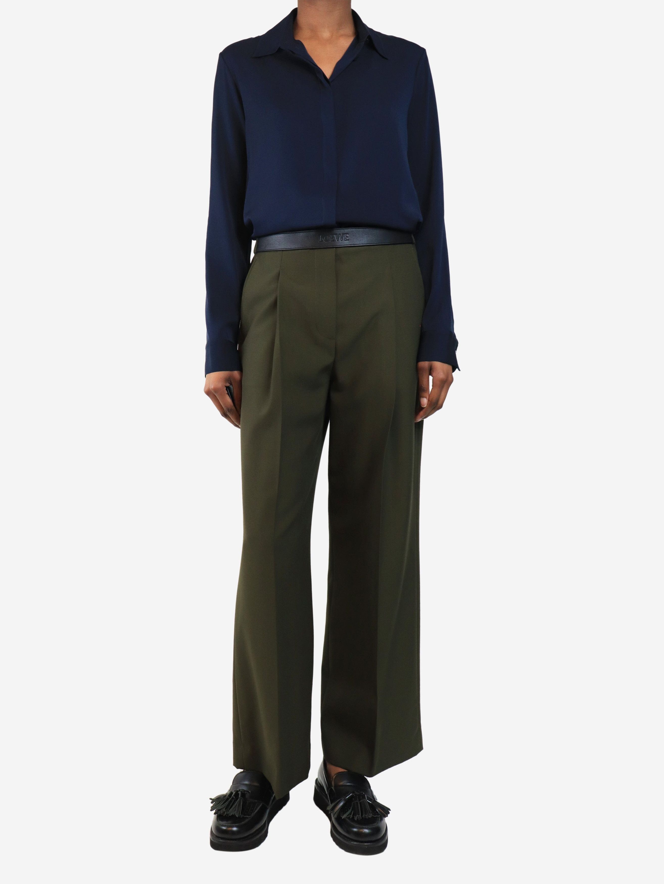 Loewe Khaki pleated trousers - UK 8 Size 27" / US 4 / IT 40 - 2 Thumbnail