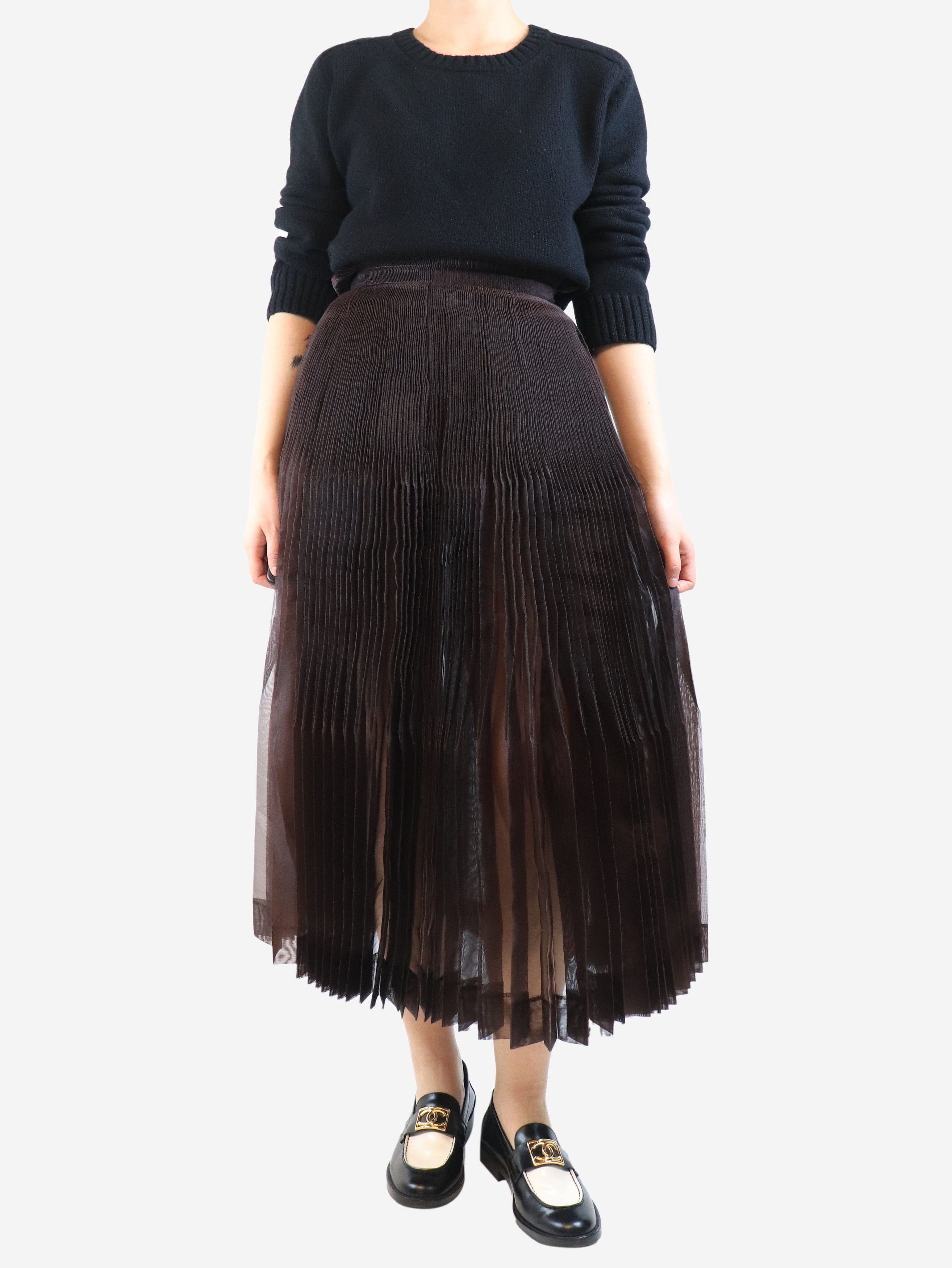 Issey Miyake Brown pleated midi skirt - S Size 27" / US 4 / IT 40 - 2 Thumbnail