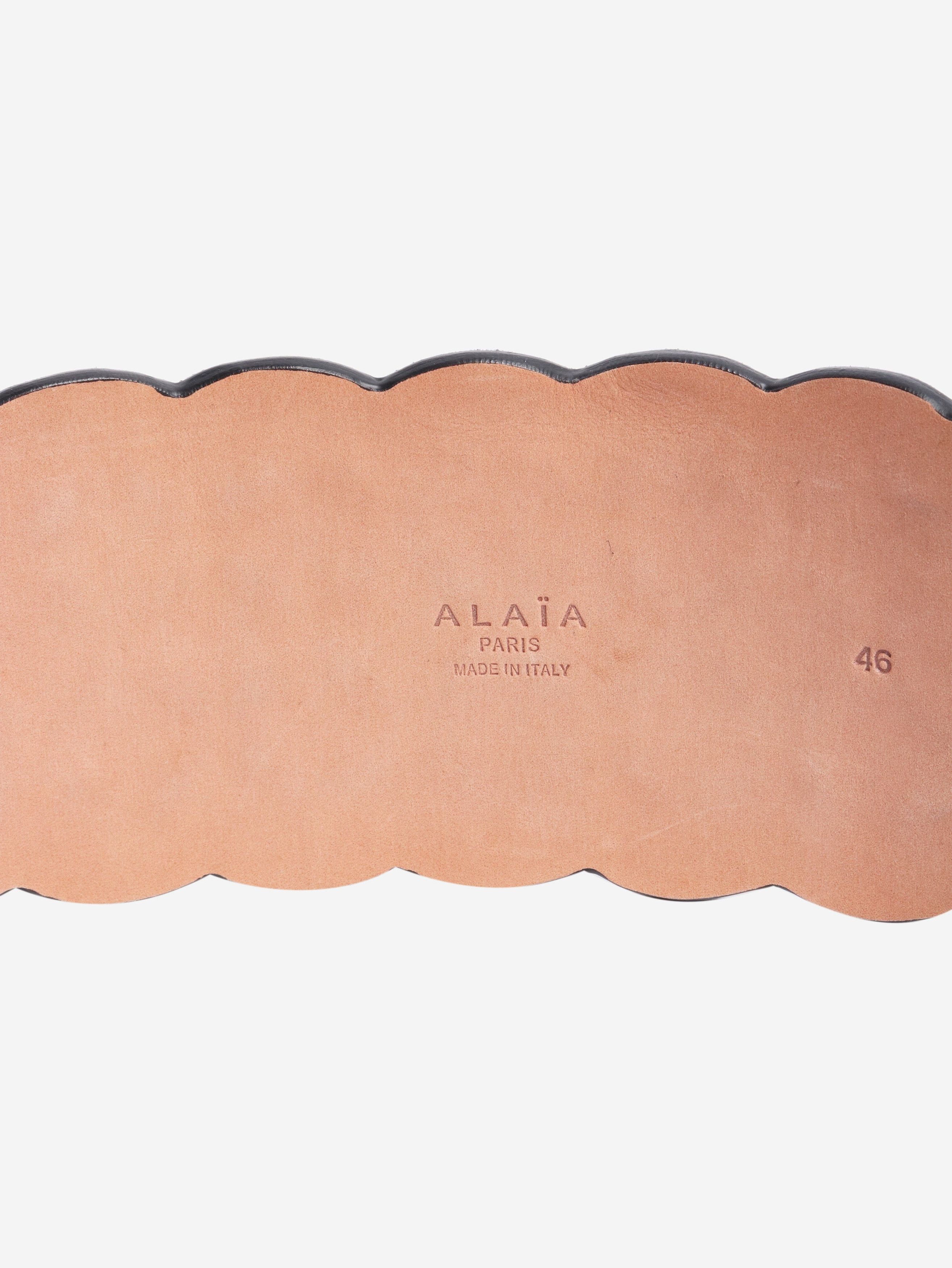 Alaia Black suede textured wide belt Size ONE SIZE - 4 Thumbnail