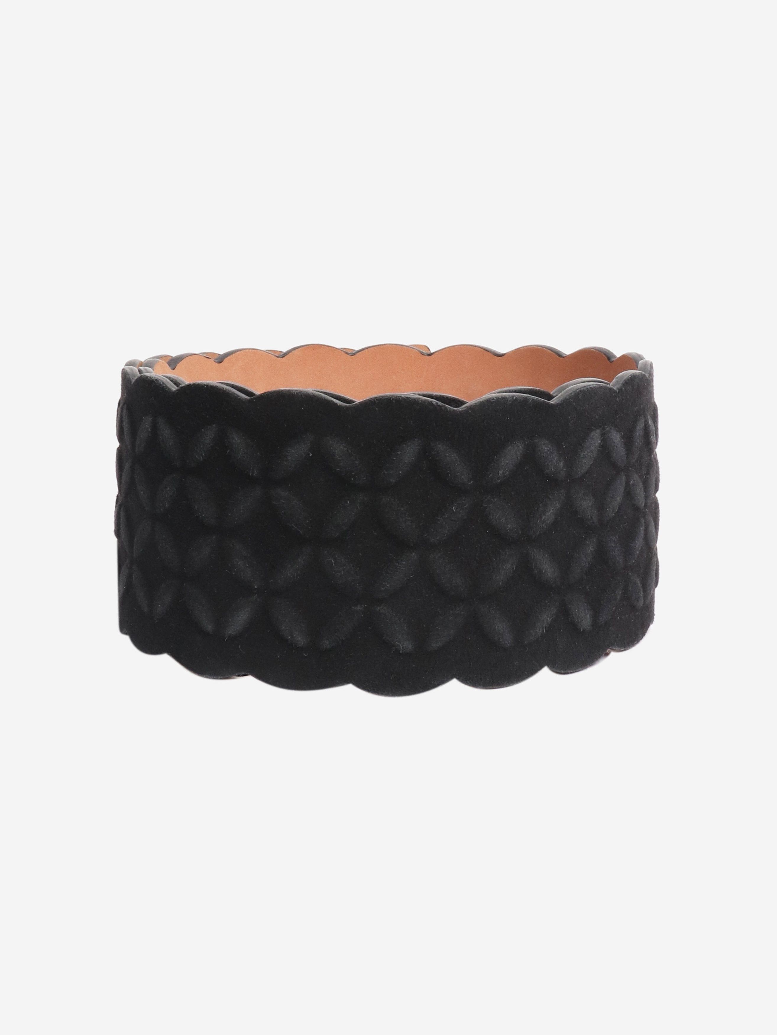 Alaia Black suede textured wide belt Size ONE SIZE - 2 Thumbnail
