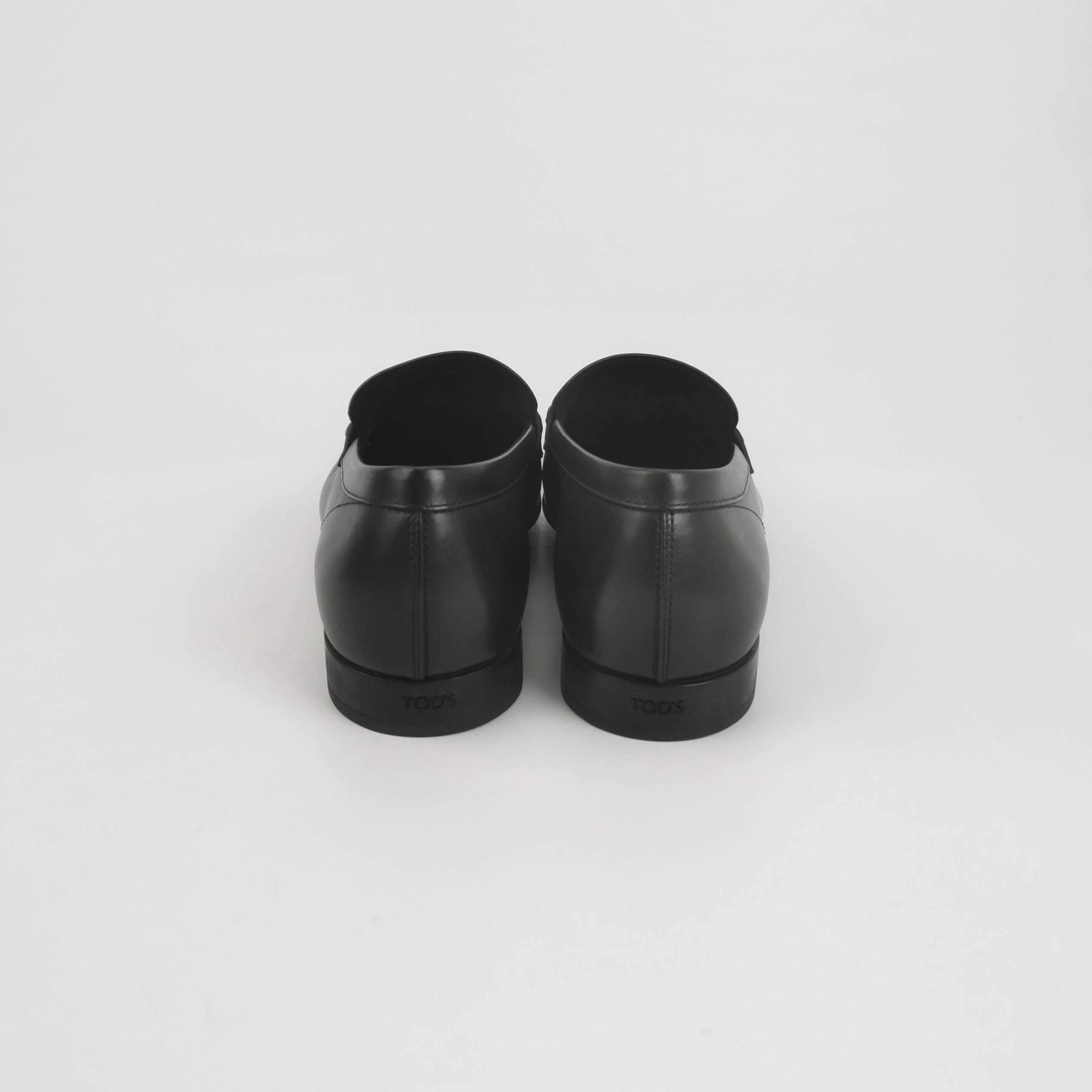 Tod's Tod's Black Leather Penny Loafers 42.5 Size US 9 / EU 42 - 4 Thumbnail