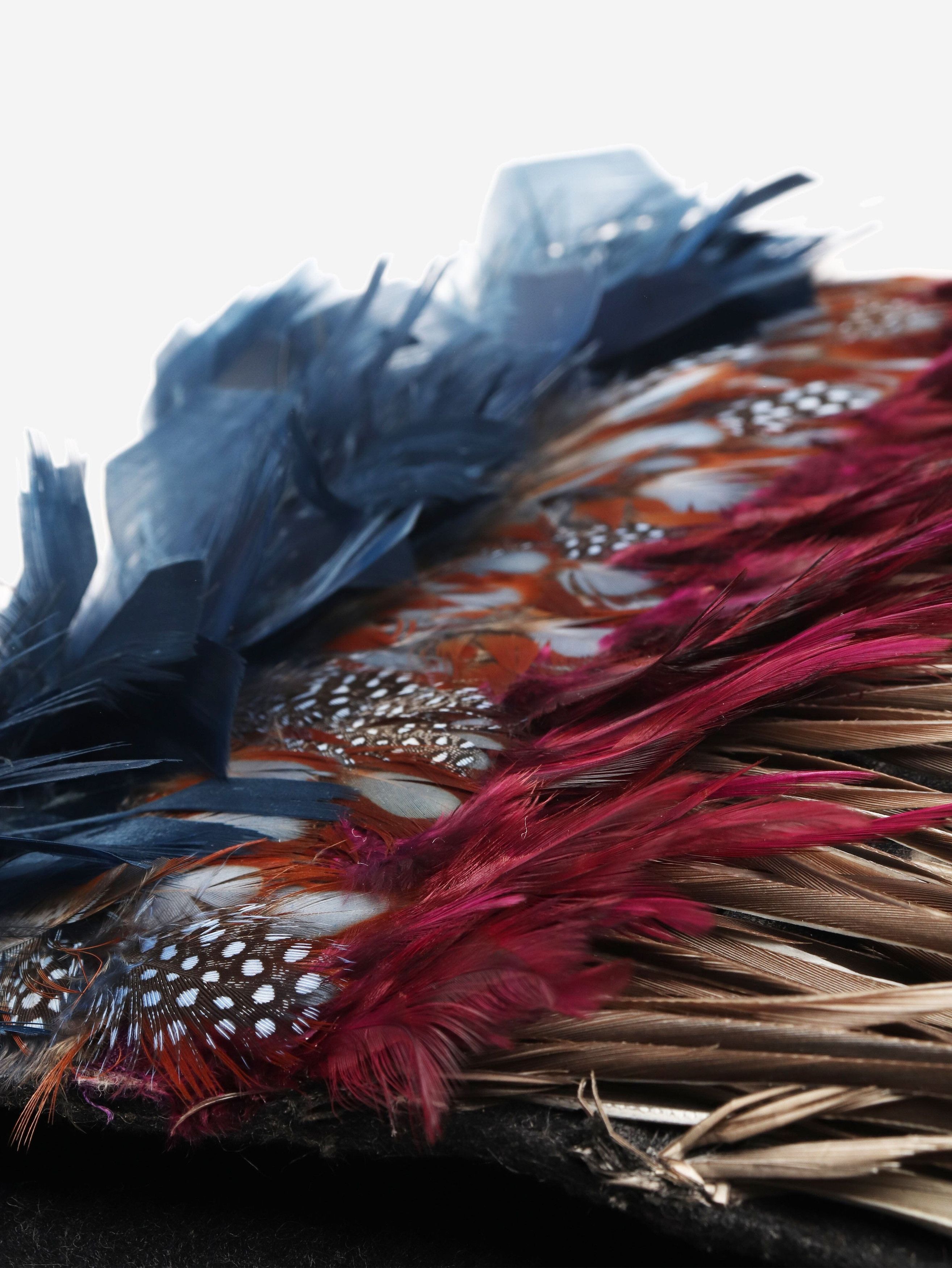 Marni Multicolour large feathered wristlet clutch bag Size ONE SIZE - 5 Thumbnail