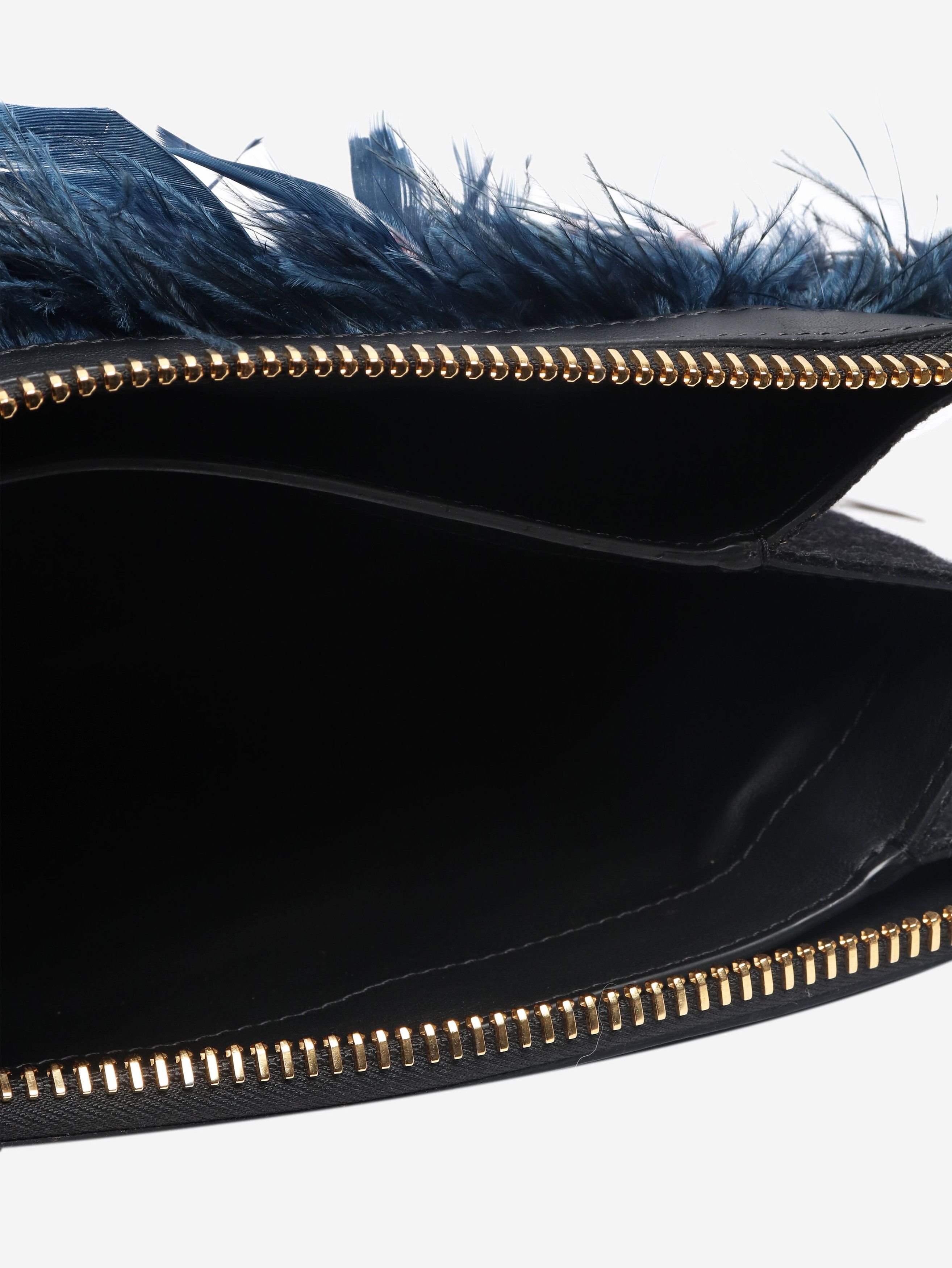 Marni Multicolour large feathered wristlet clutch bag Size ONE SIZE - 6 Thumbnail