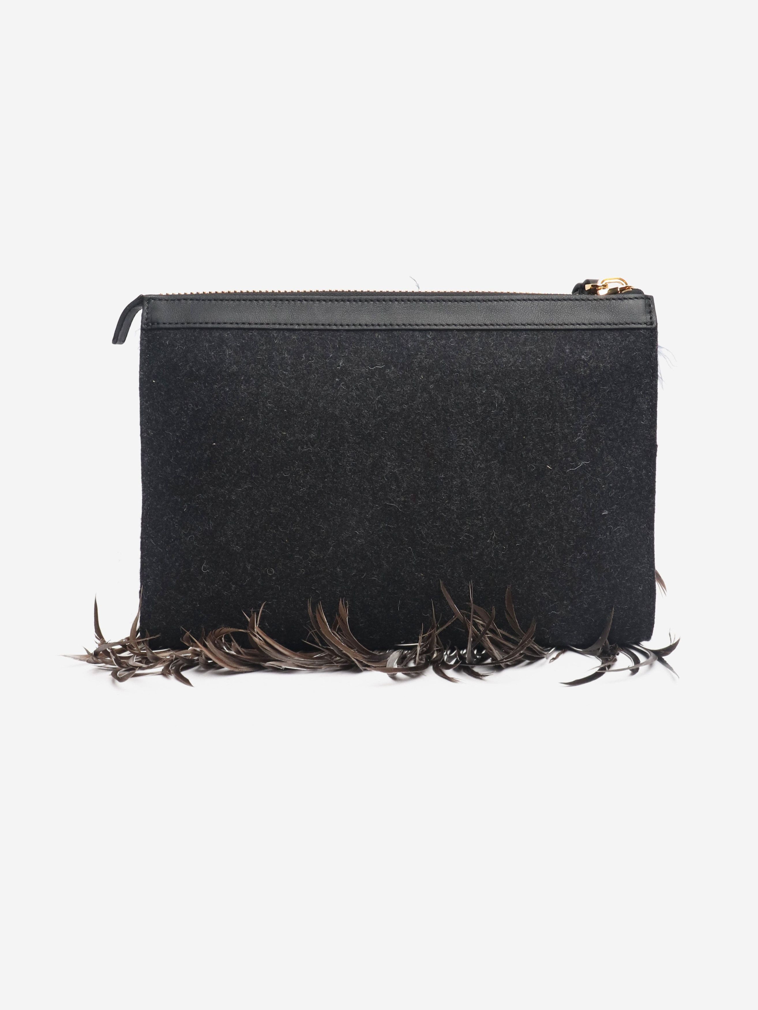 Marni Multicolour large feathered wristlet clutch bag Size ONE SIZE - 2 Thumbnail