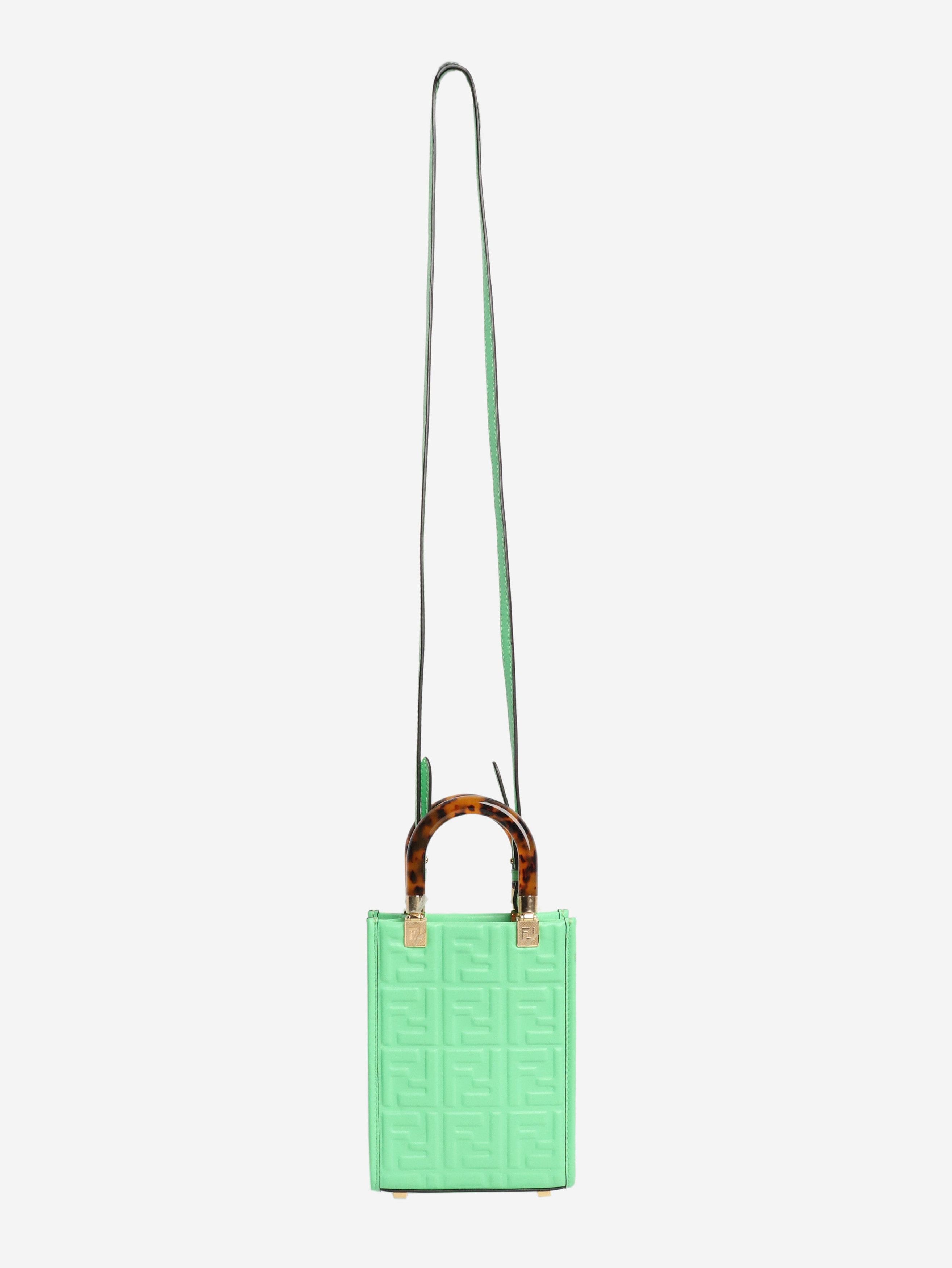 Fendi Green FF embossed mini tote Size ONE SIZE - 3 Thumbnail