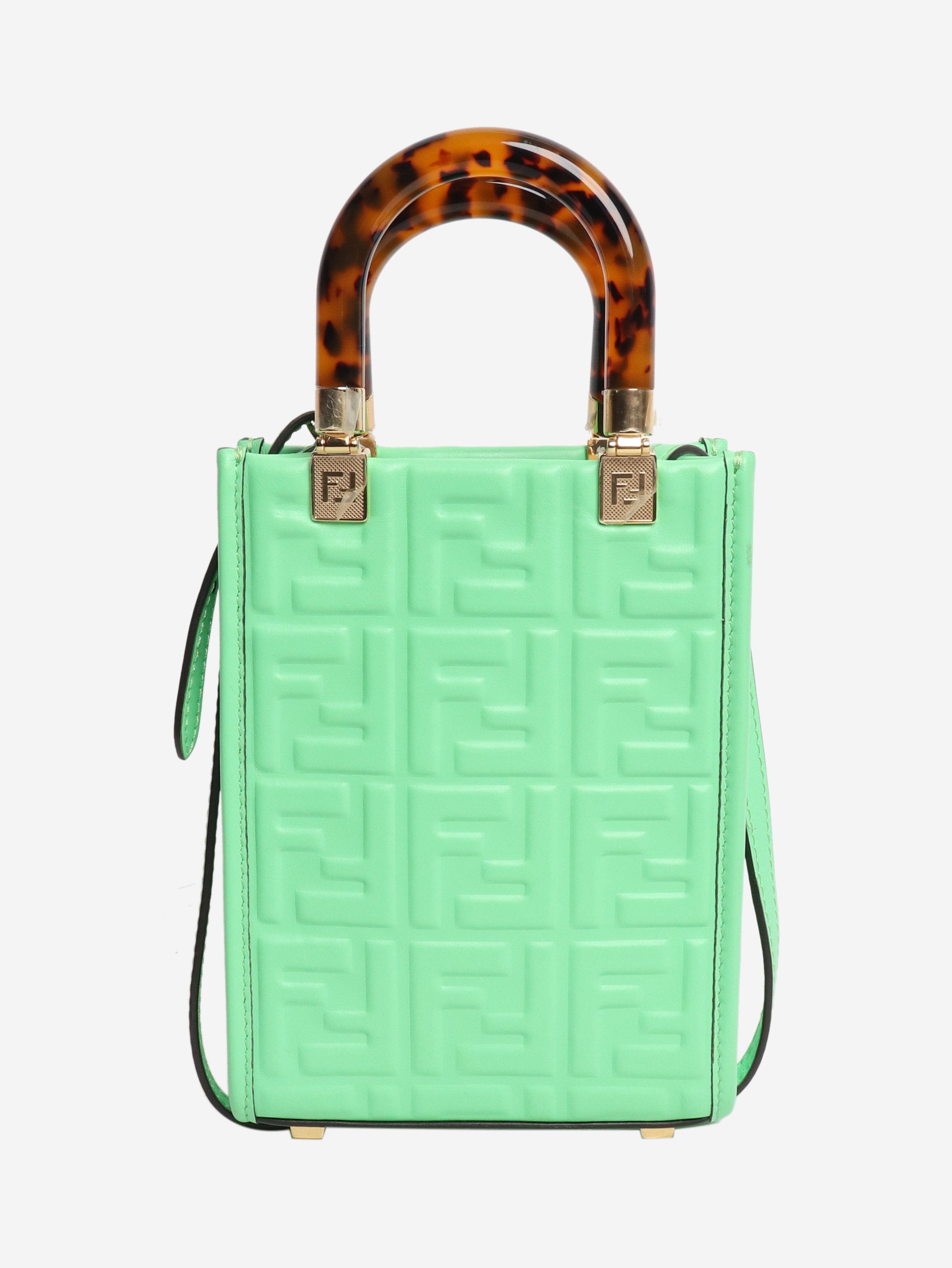 Fendi Green FF embossed mini tote Size ONE SIZE - 4 Thumbnail
